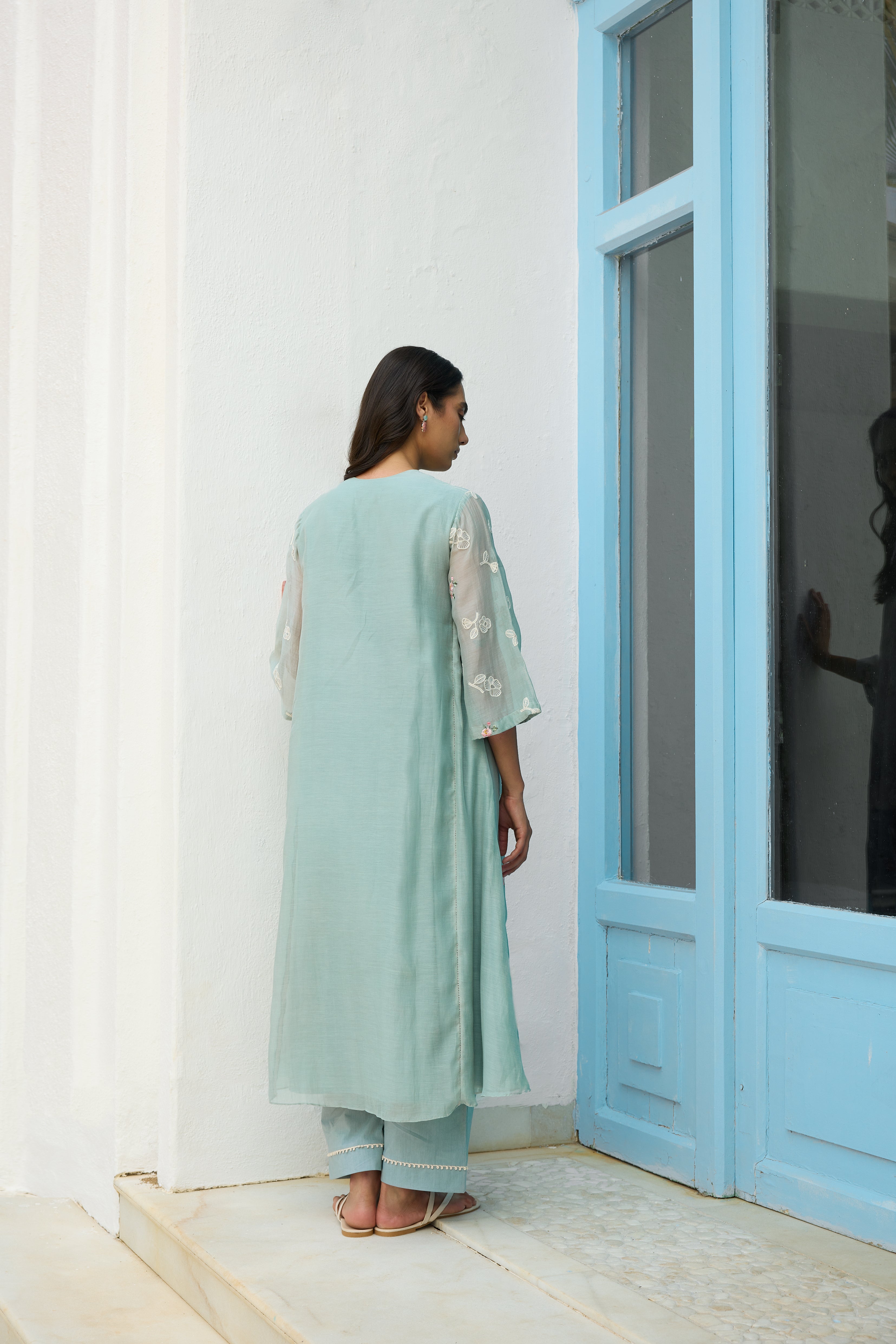 Sky Thread Embroidered Co-ord Set