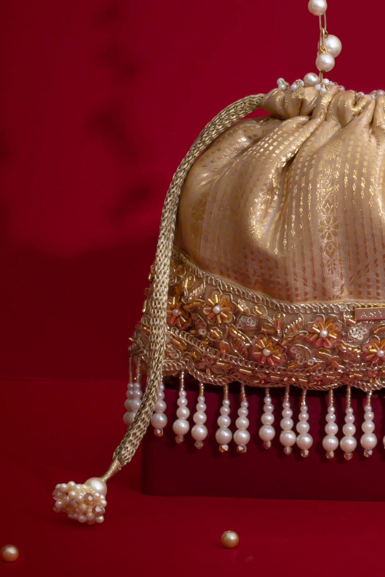 Vivaah Embellished Potli - Beige