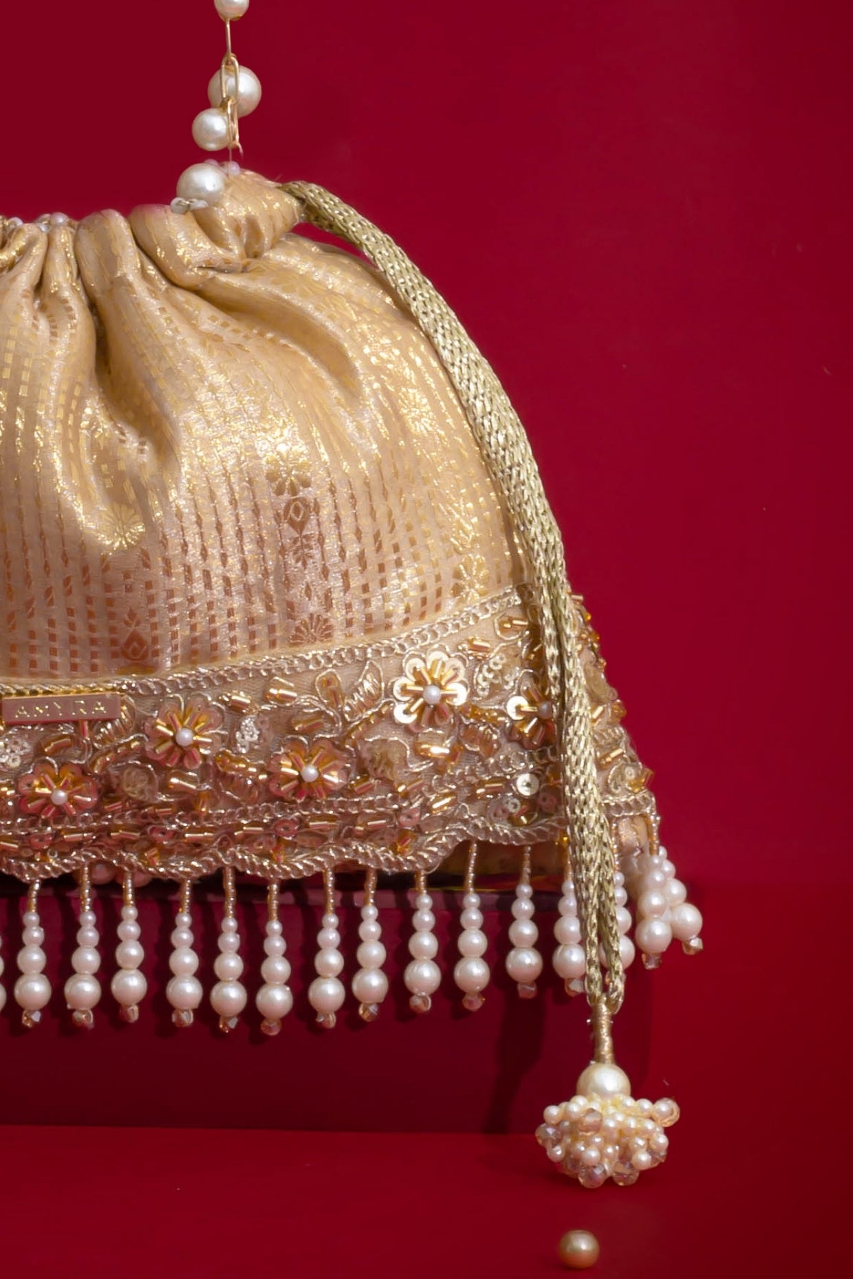 Vivaah Embellished Potli - Beige