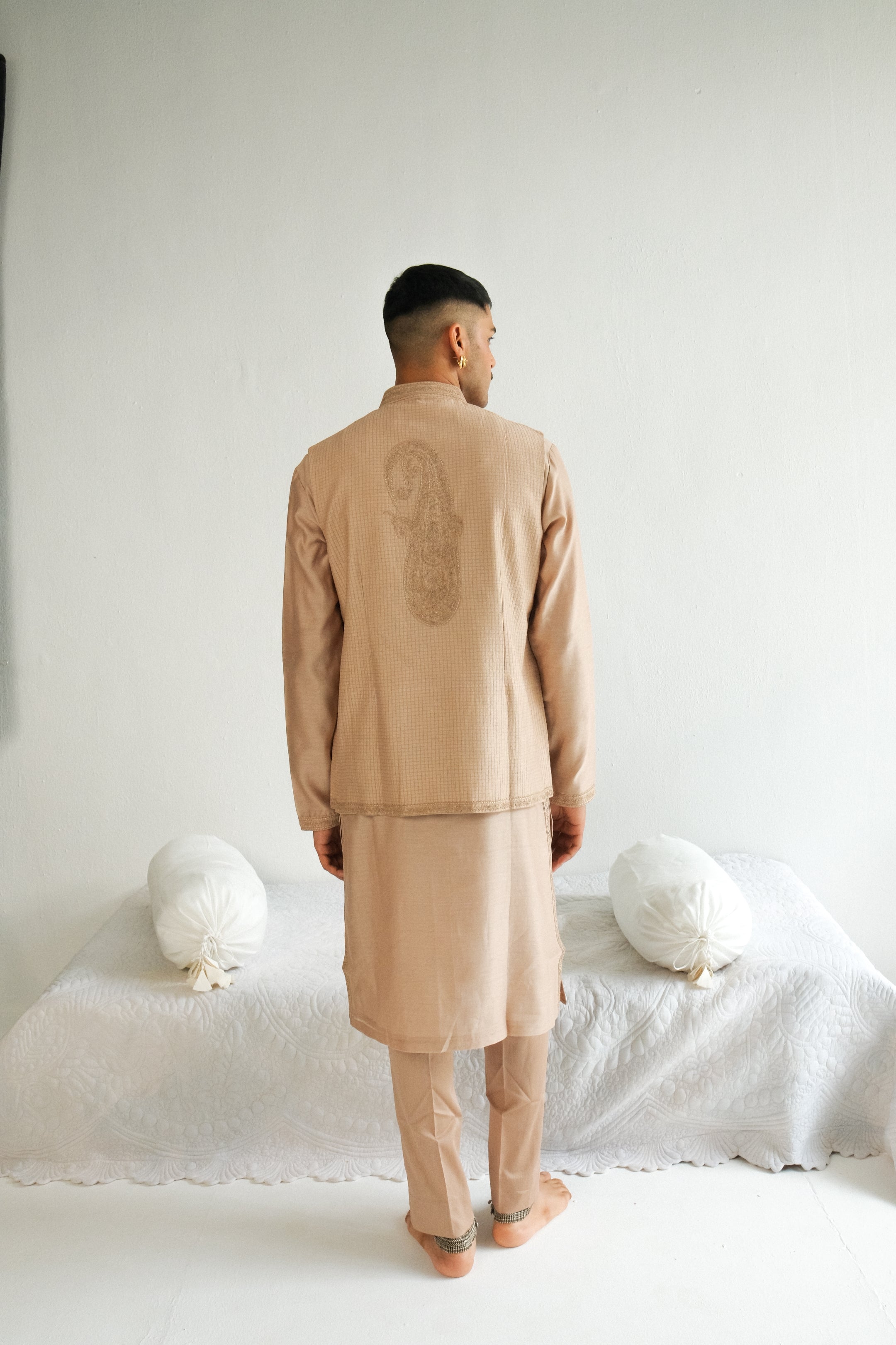 Dori And Marodi Embroidery Beige Kurta Set
