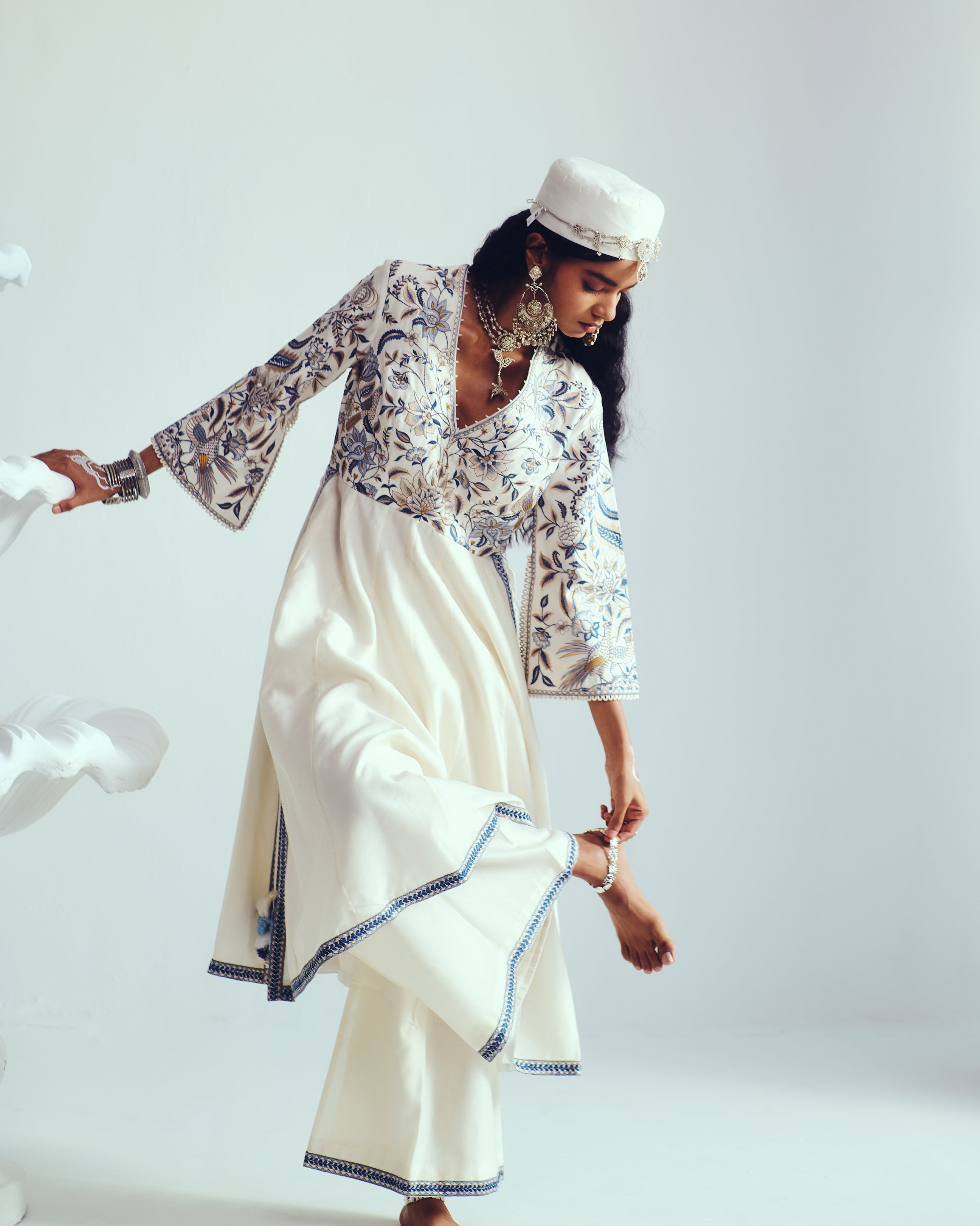 Anarkali With Flare Pants And Dupatta
