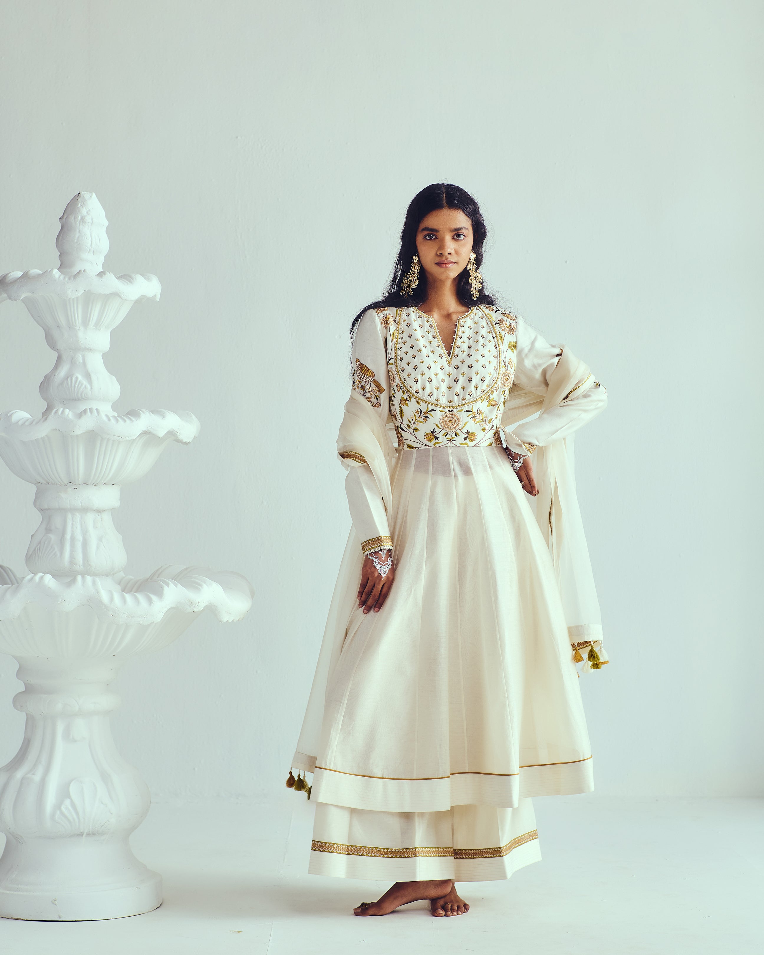 Anarkali With Flare Pants And Dupatta