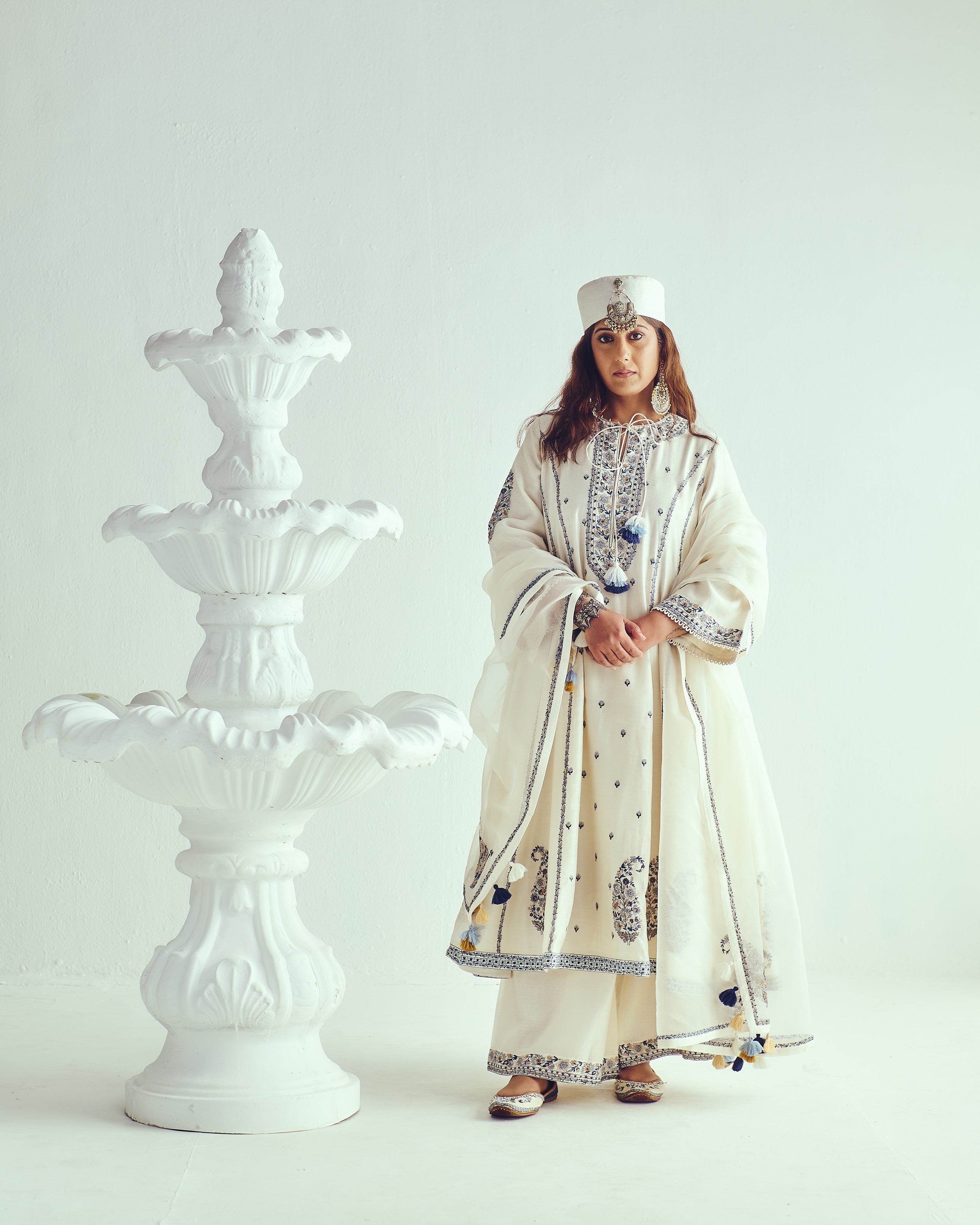 Phiran Anarkali With Flare Pants And Dupatta