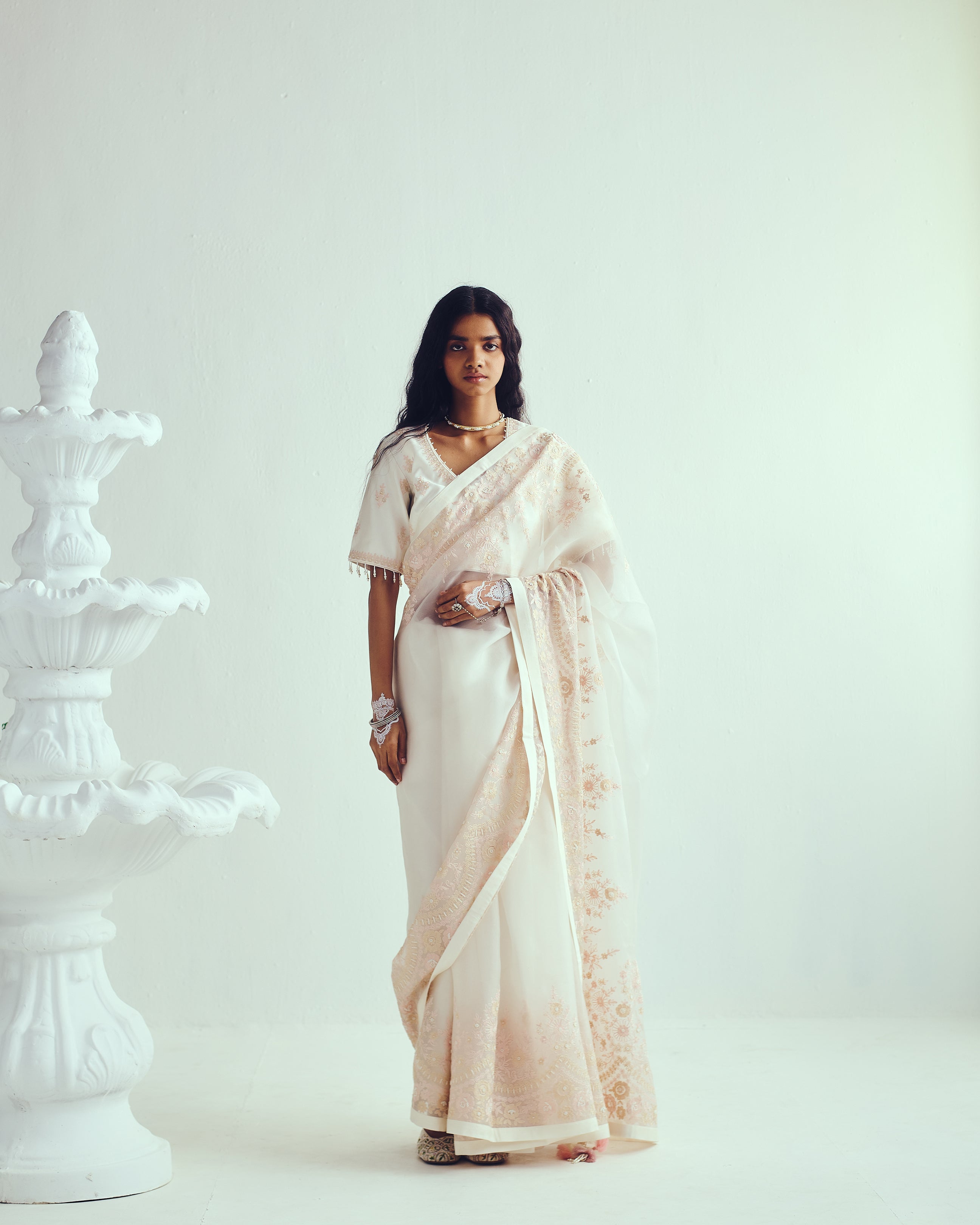 Saree With Stitched Blouse