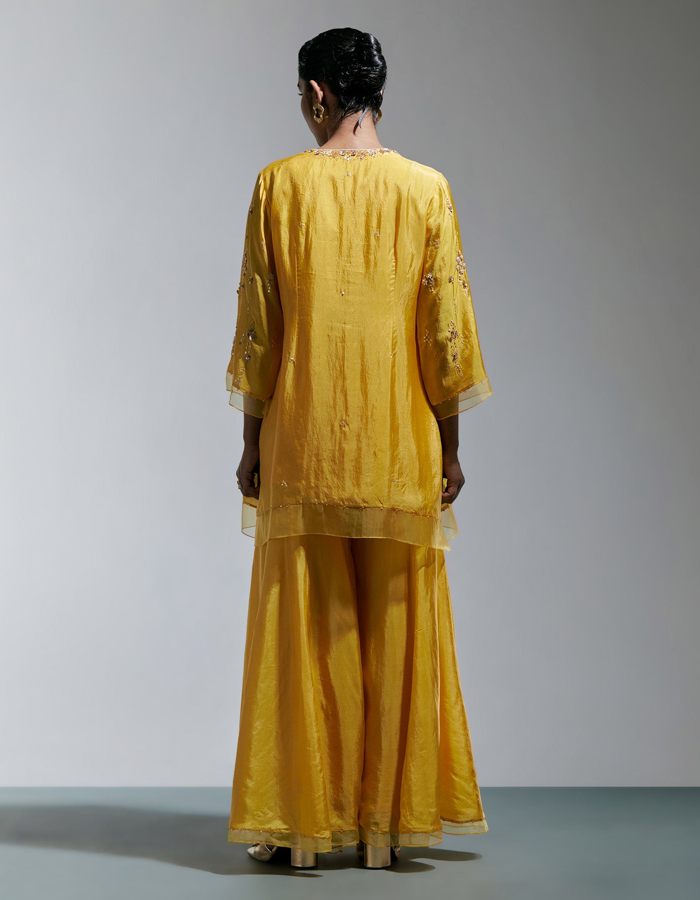 Amber Silk Sharara Set