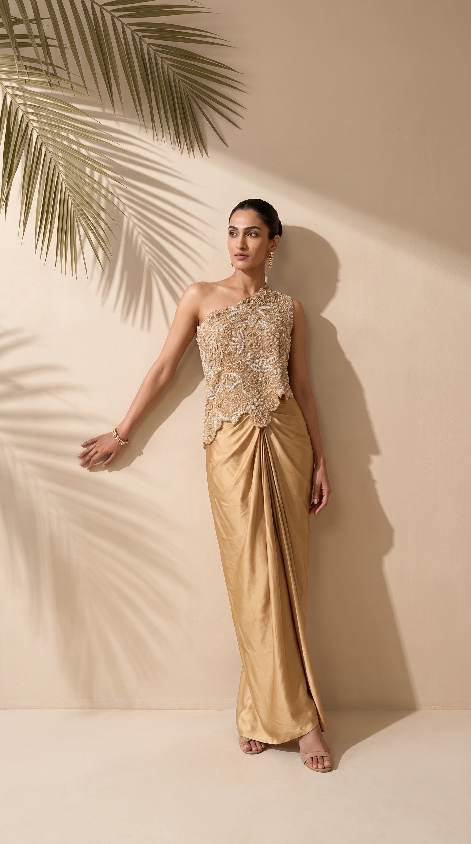 Xanthe - Hand Zarodosi Embroidered Cape With Dabka
