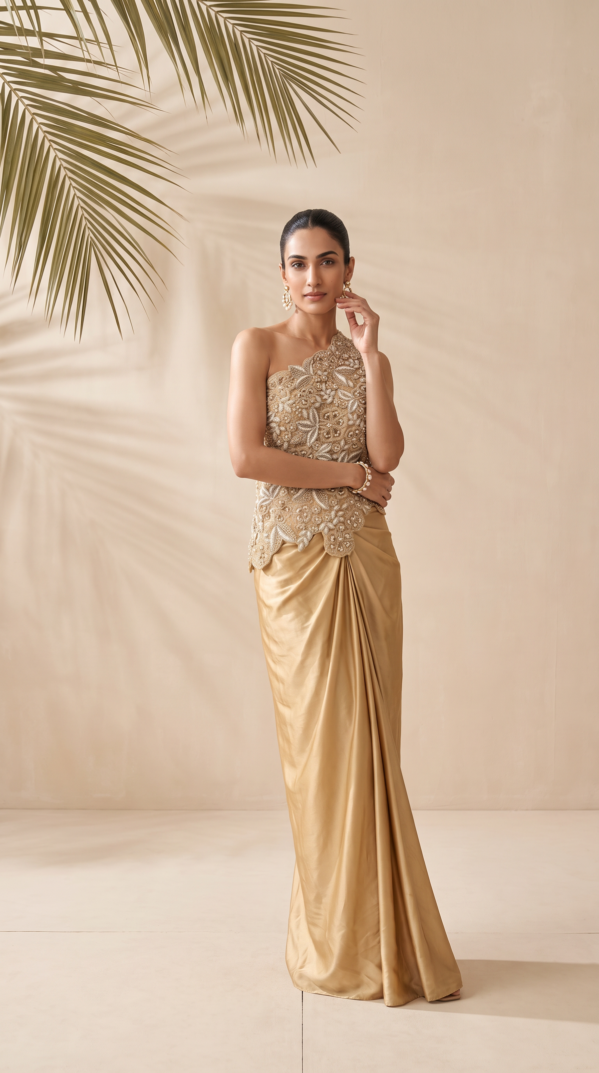 Xanthe - Hand Zarodosi Embroidered Cape With Dabka