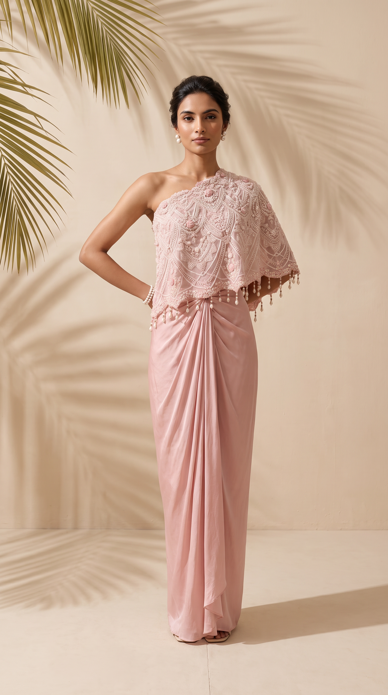 Rosalie - Hand Embroidered Cape With Sequins