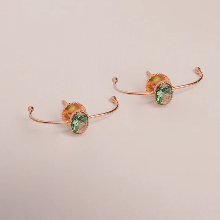 Molten Mint Gold Plated Green Crystal