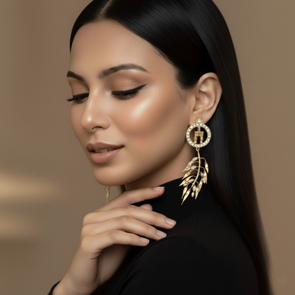 Jewels And Knotgrass Long Stud Earrings