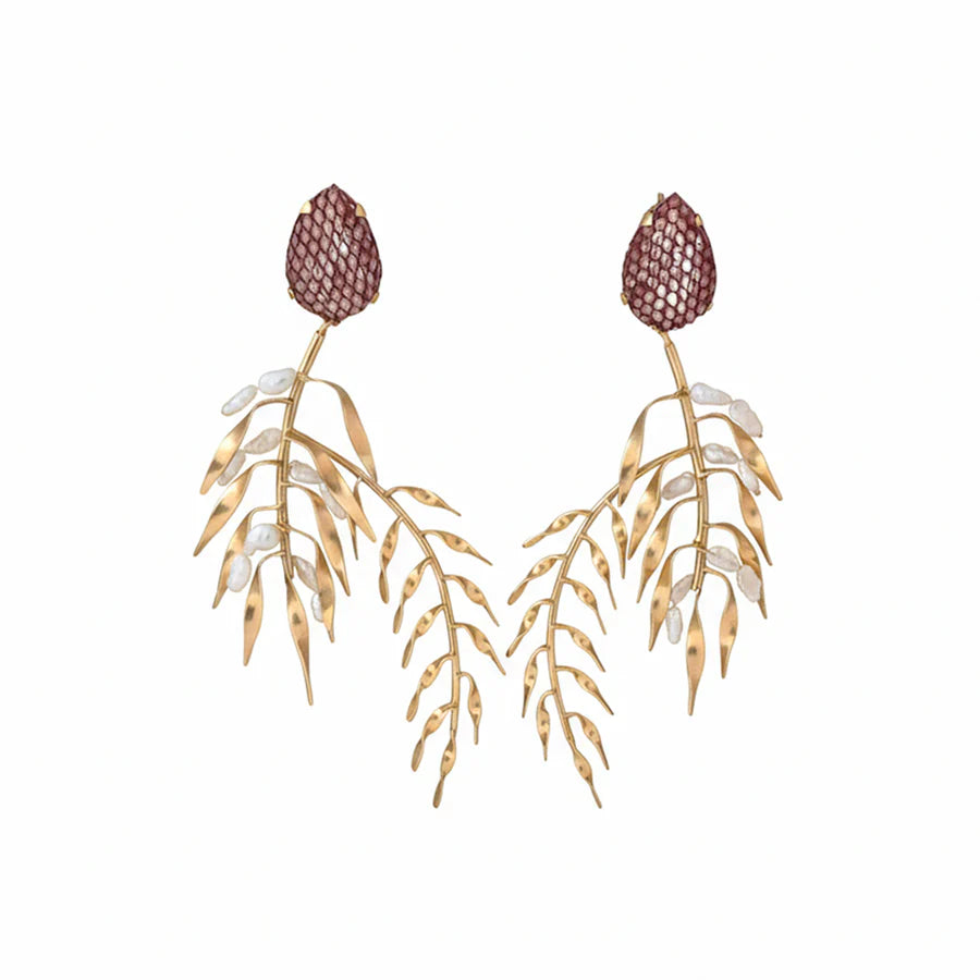 Gilded Grasslands Statement Earrings