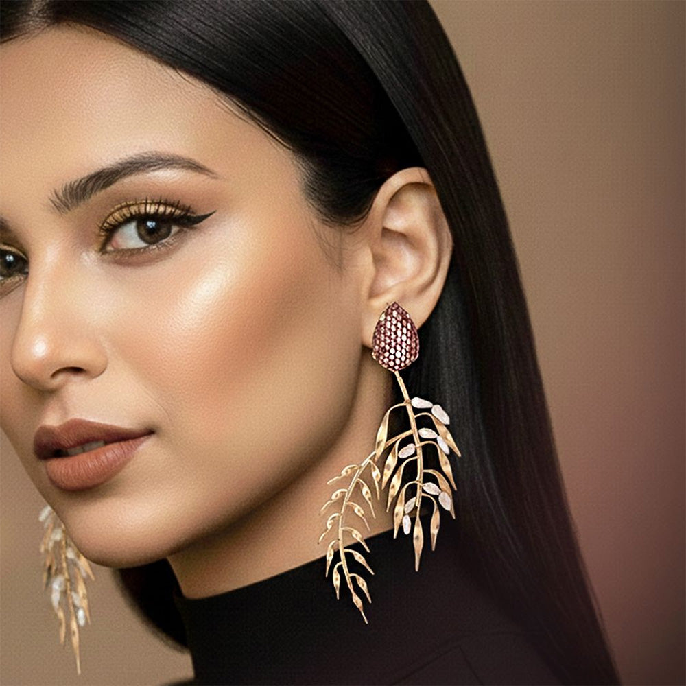 Gilded Grasslands Statement Earrings