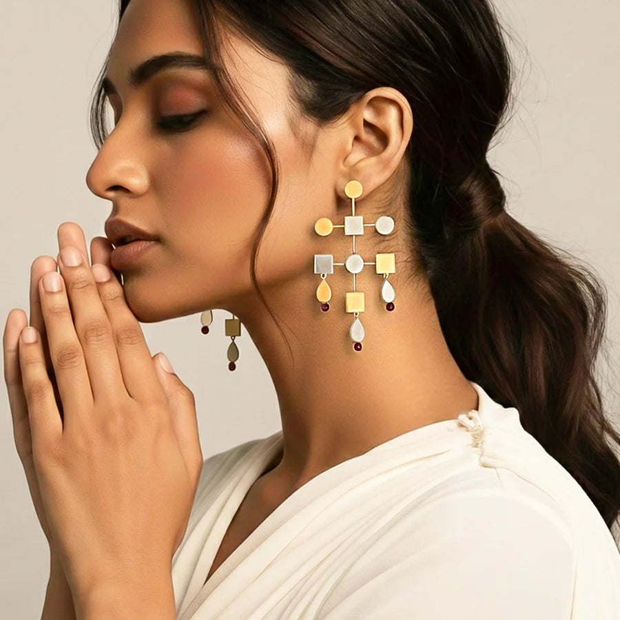 Olympus Balance Geometric Drop Earrings