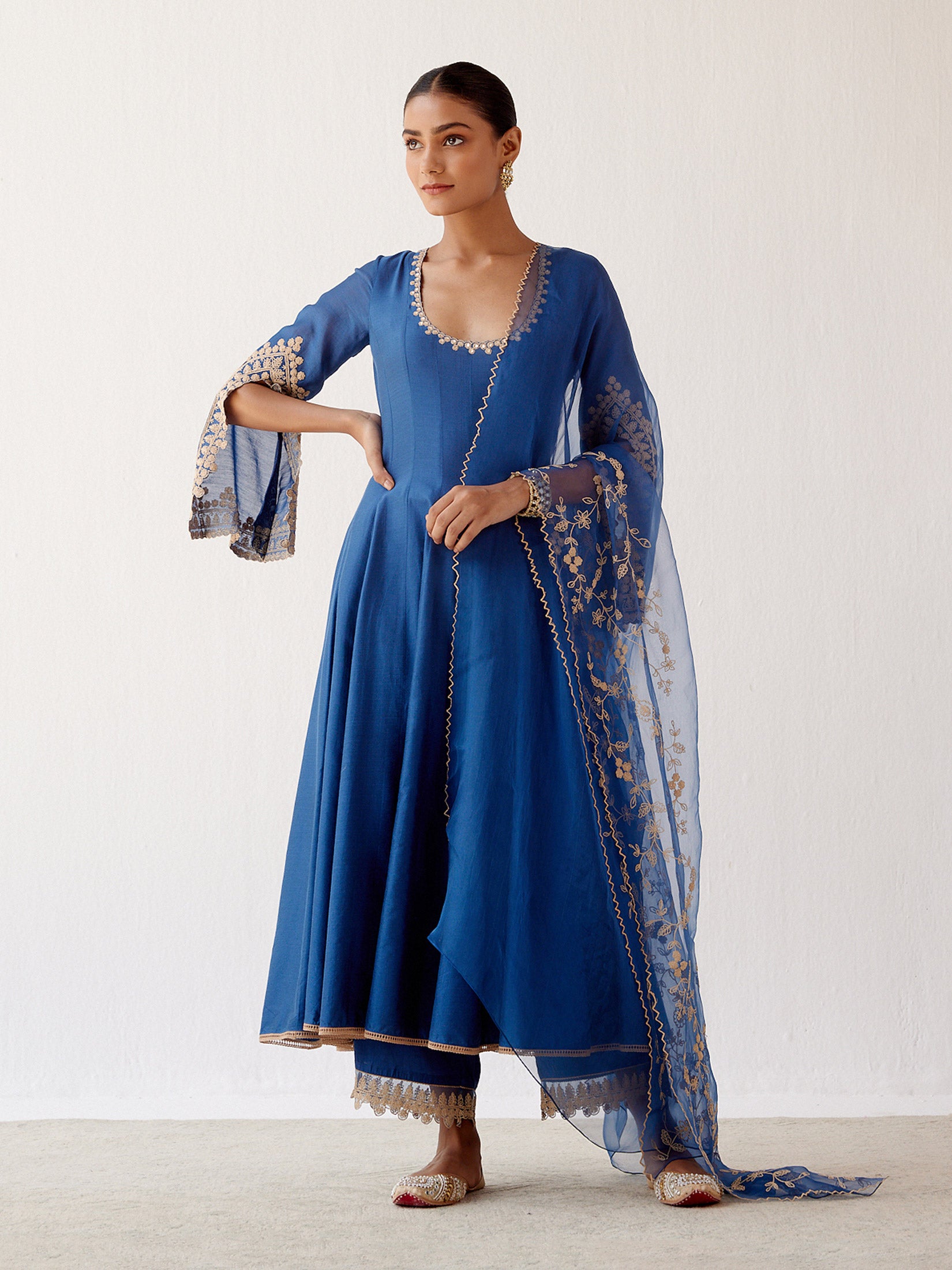 Blue Dori Embroidered Anarkali Set