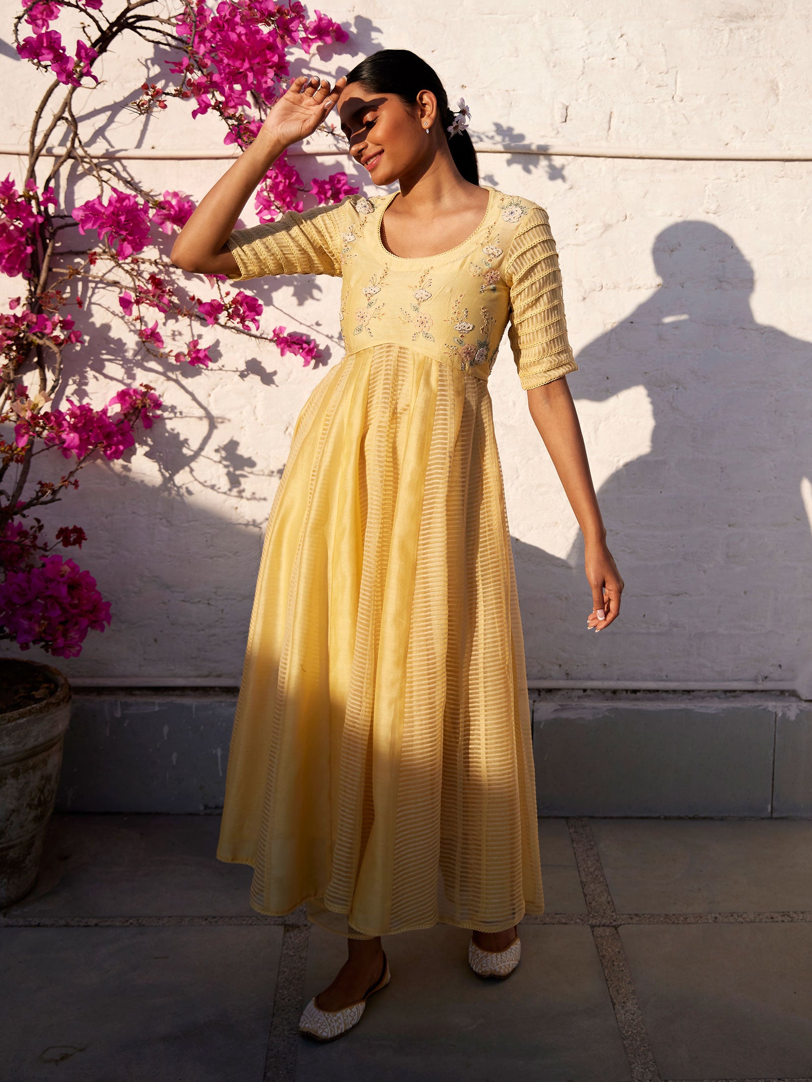 Lemon best sale yellow anarkali