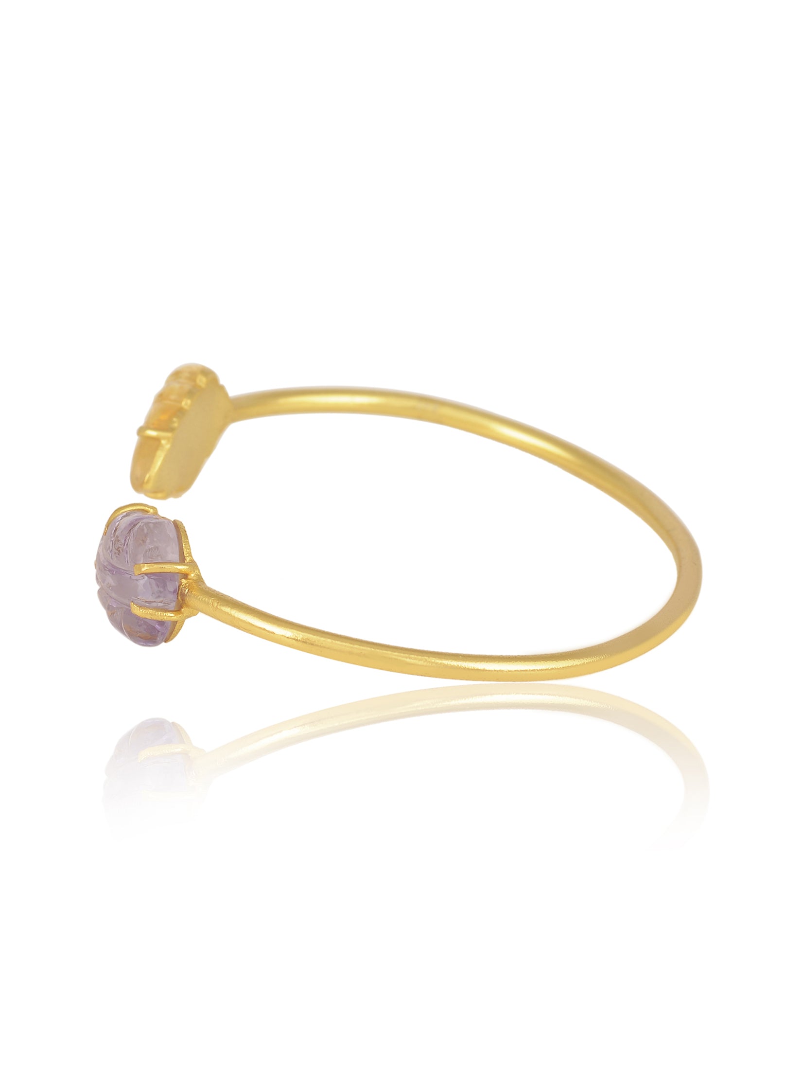 Amethyst And Citrine Leaf Cuff