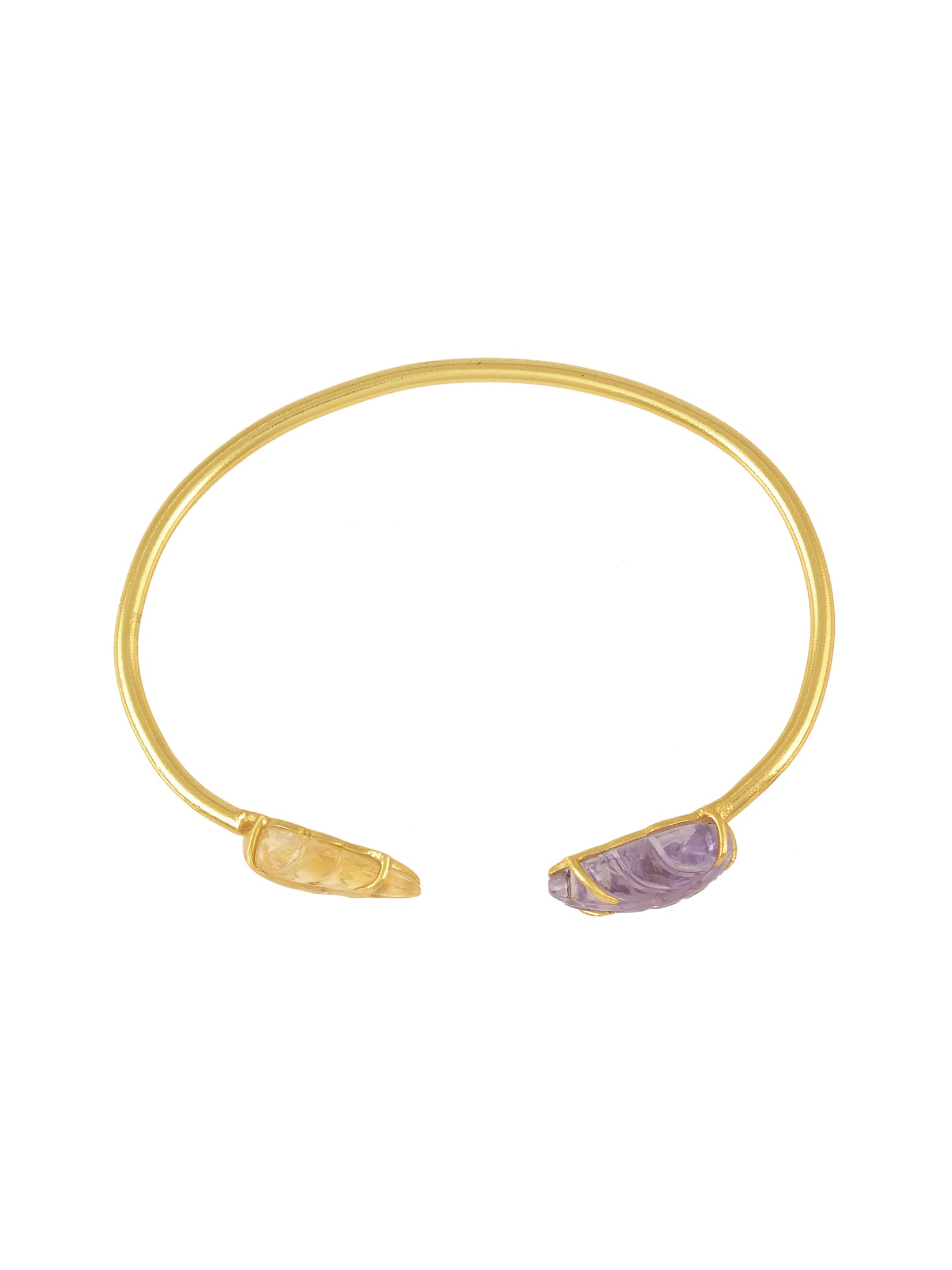 Amethyst And Citrine Leaf Cuff