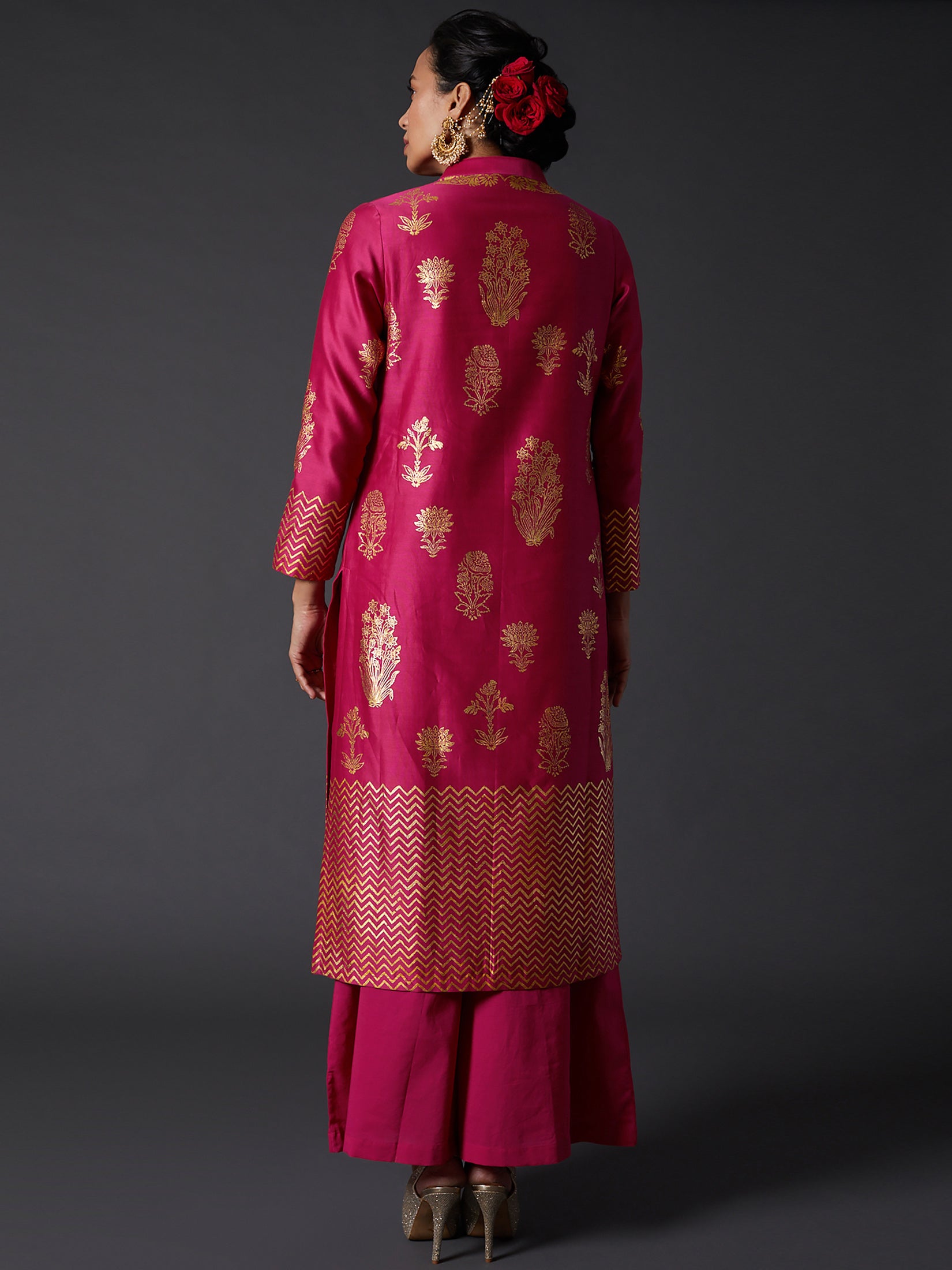 Fuchisa Block Printed Kurta Set