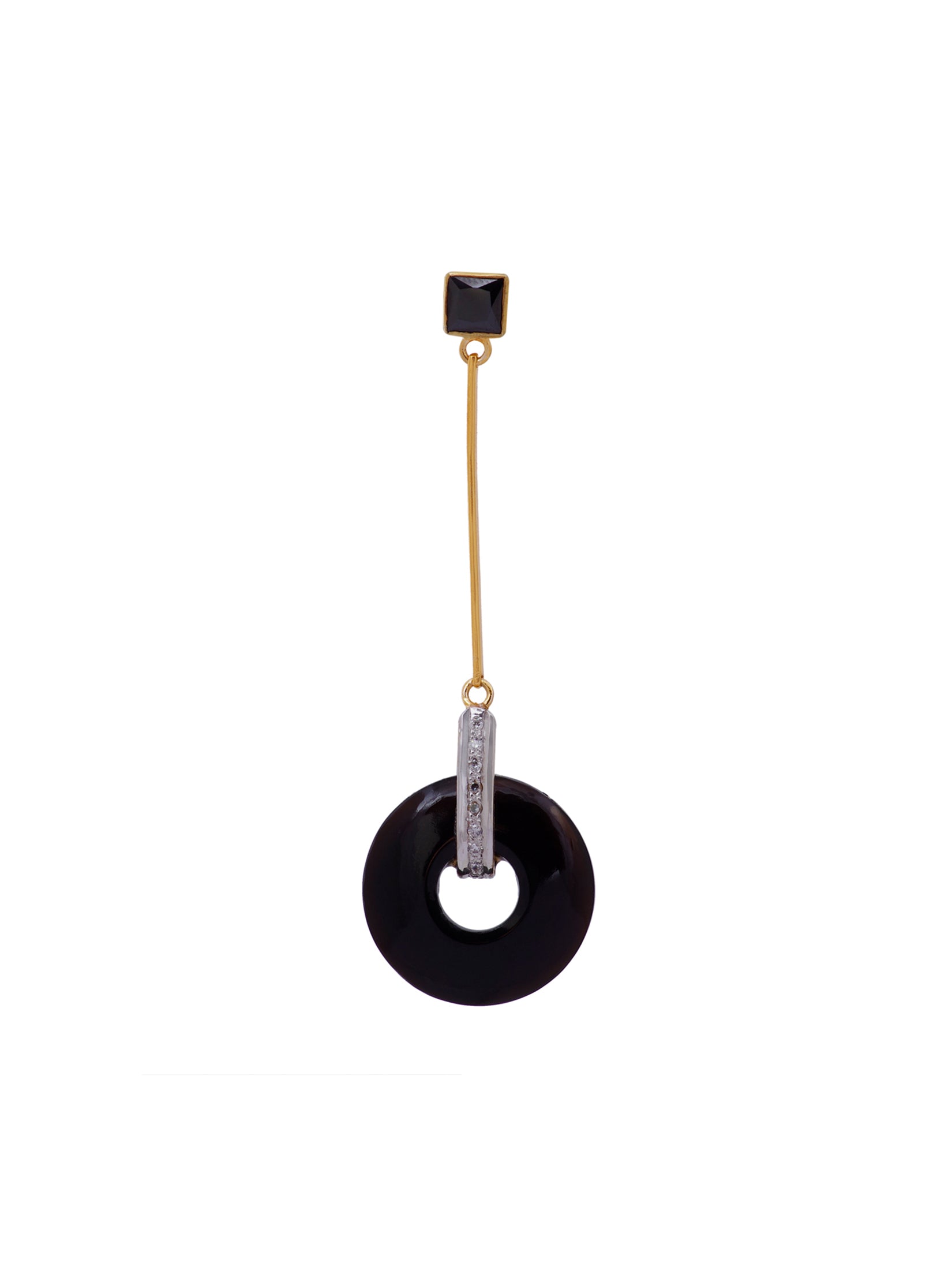 Black Onyx Disc Earrings
