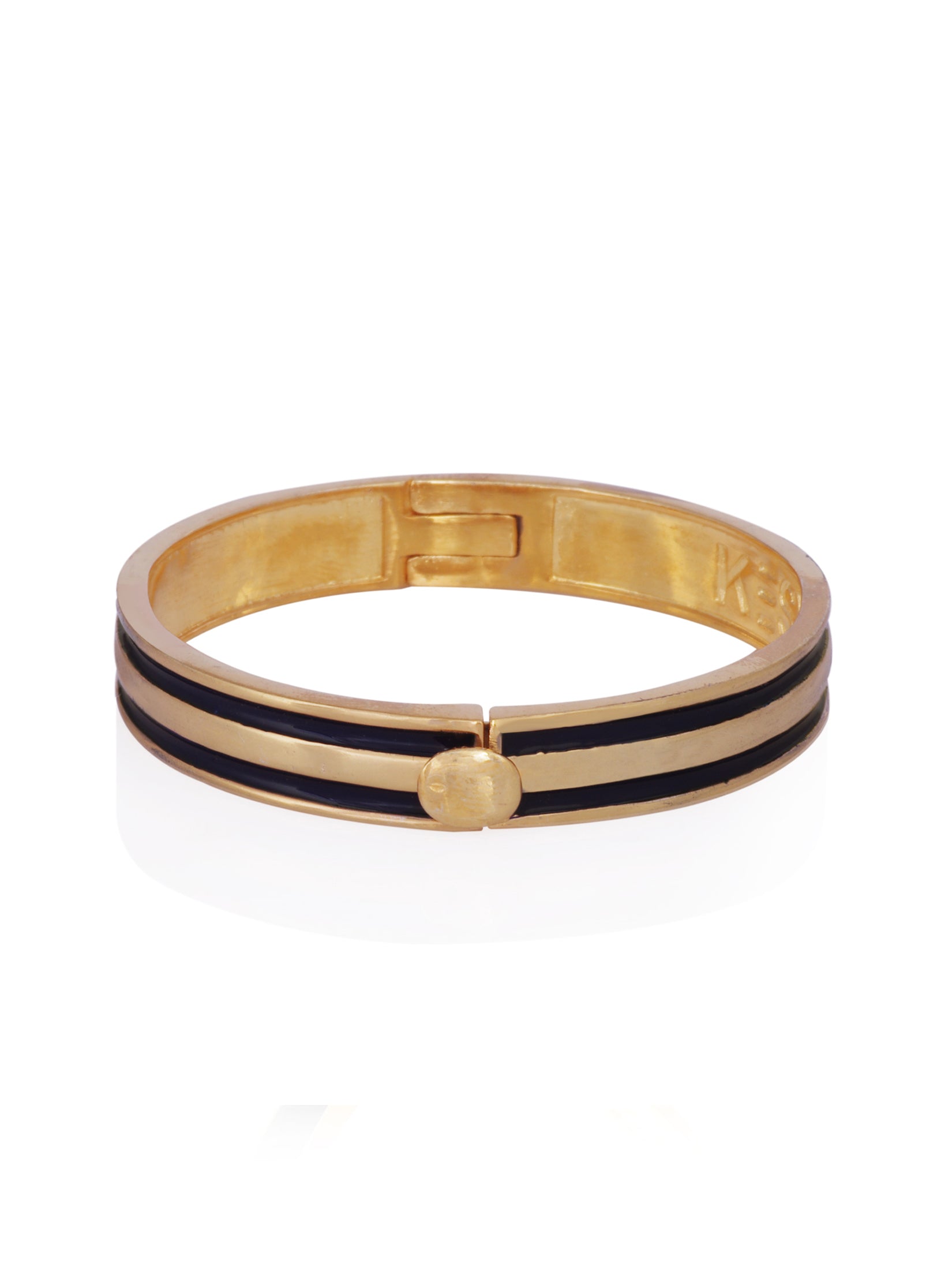 Black Enamel Stripe Bangle