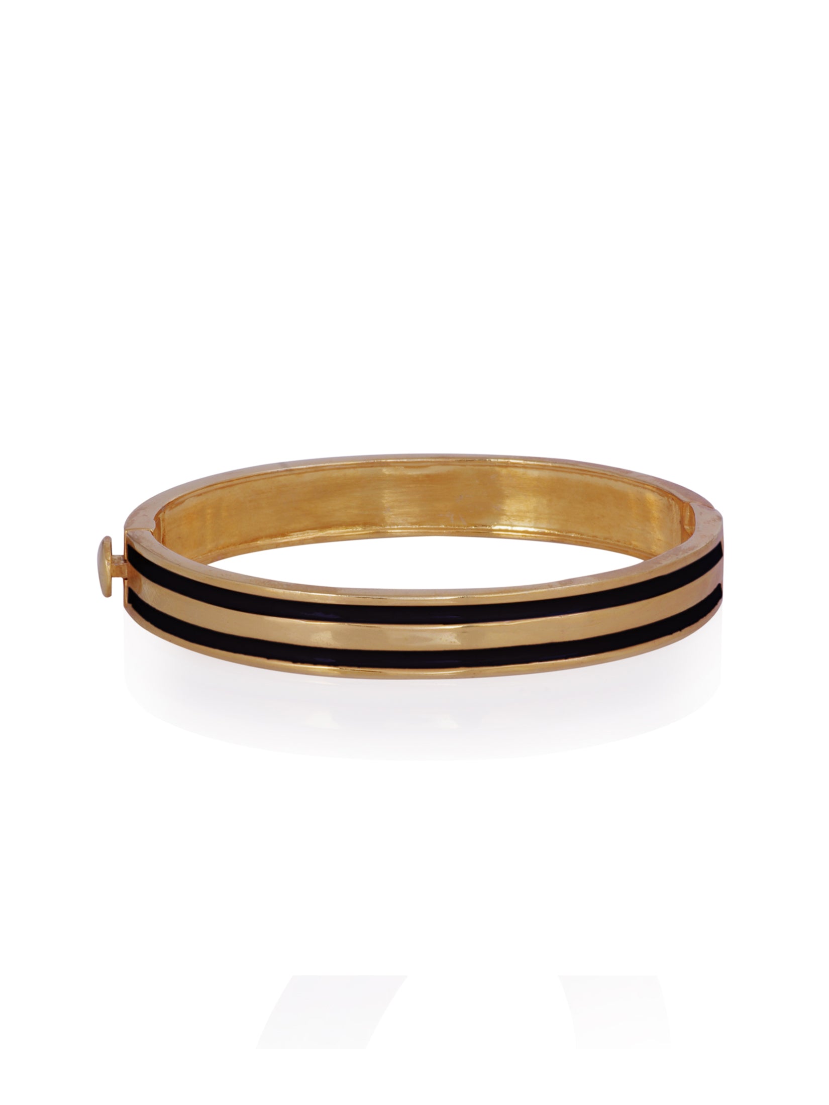Black Enamel Stripe Bangle