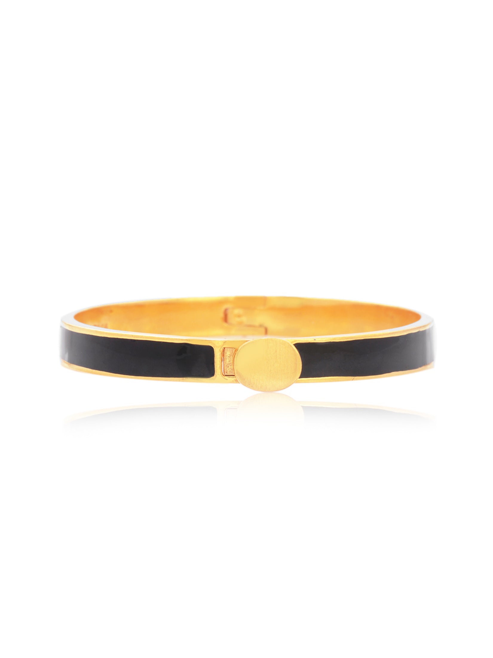 Black And Gold Enamel Bangle