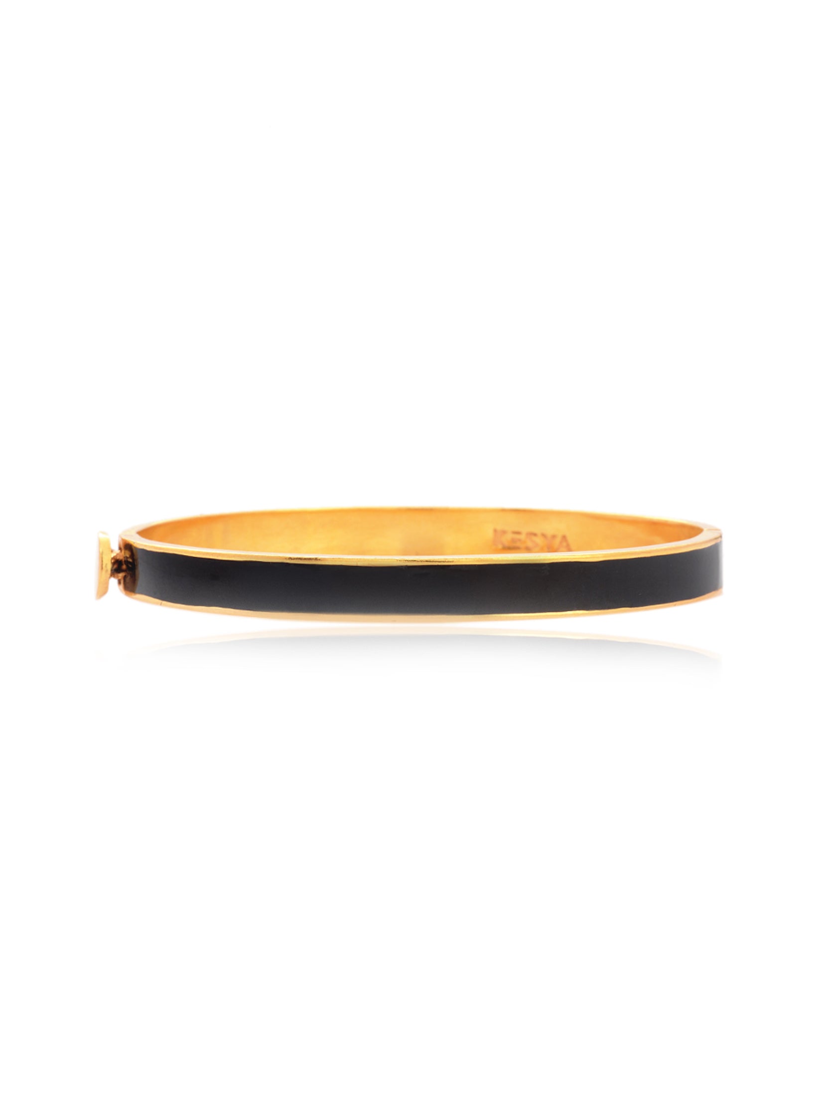 Black And Gold Enamel Bangle