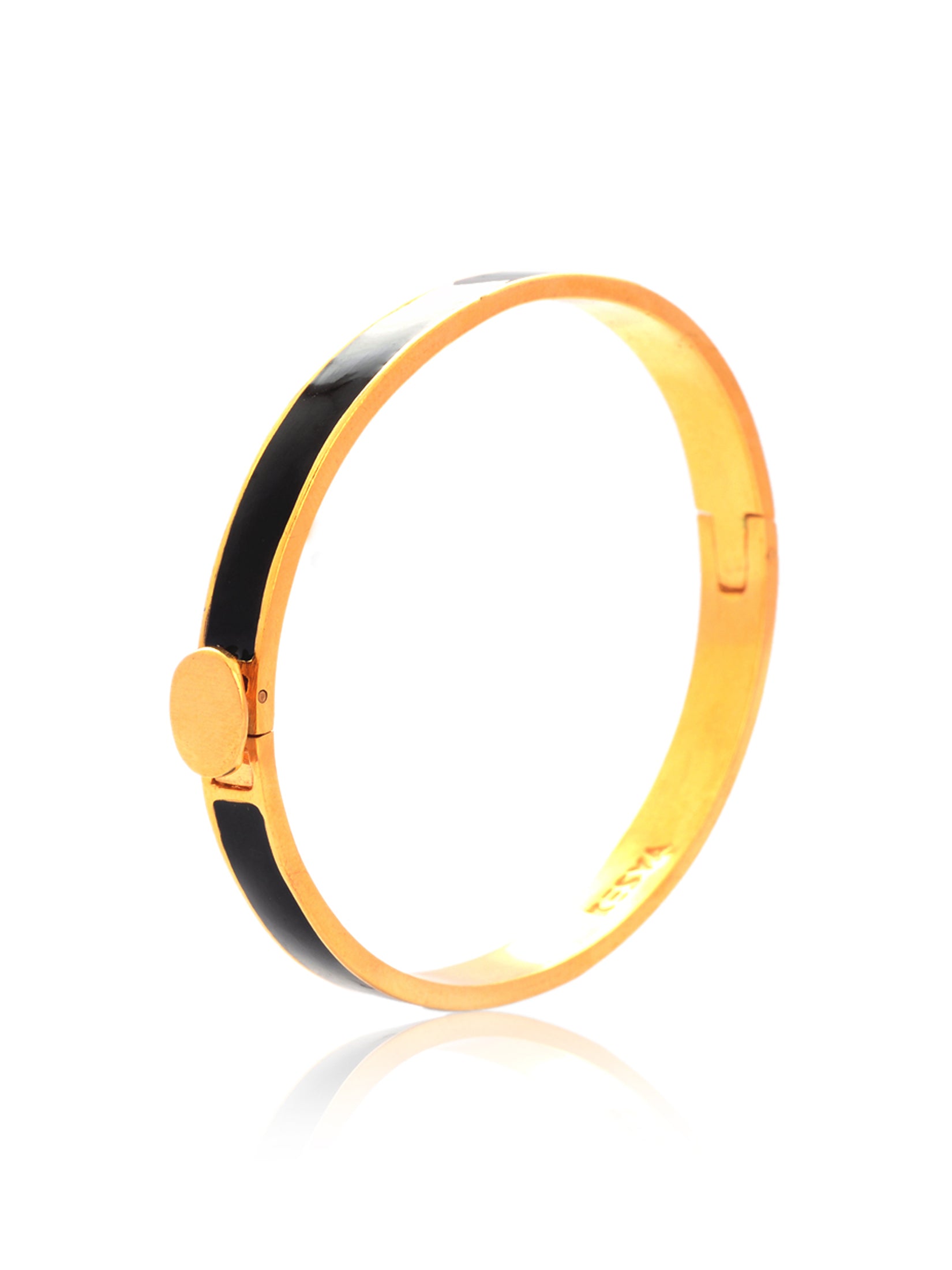 Black And Gold Enamel Bangle