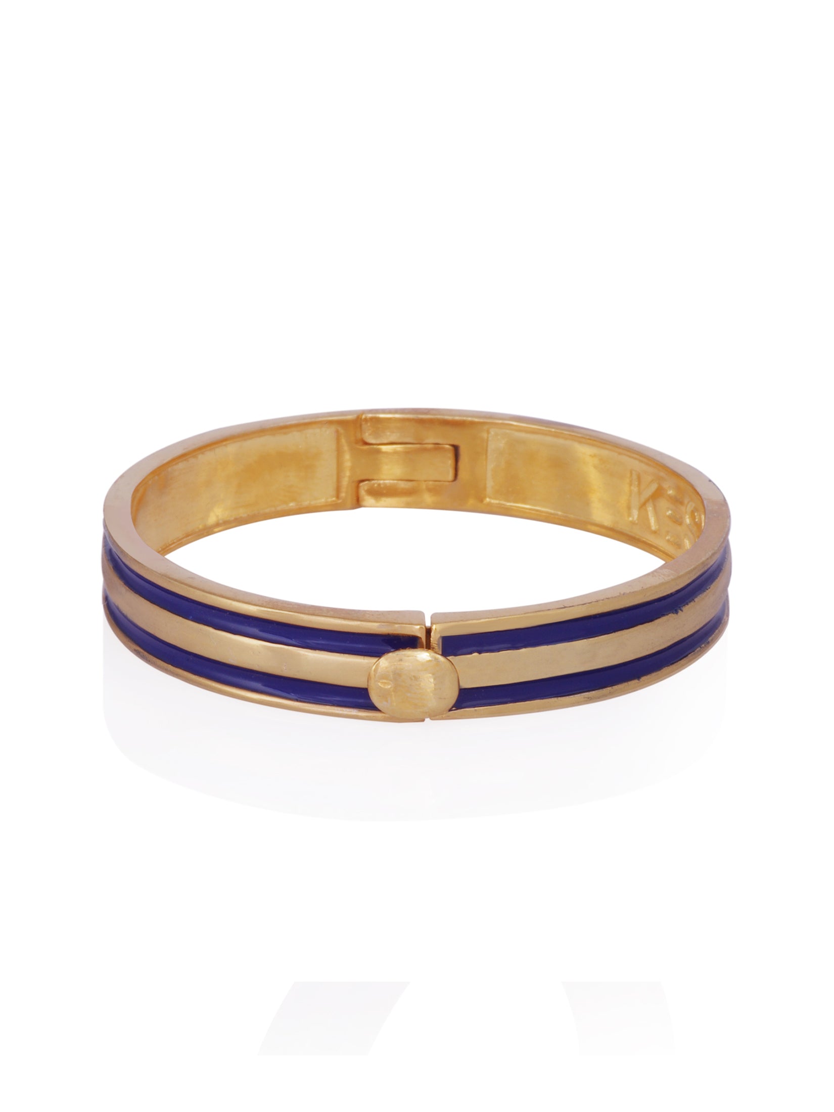 Blue Enamel Stripe Bangle