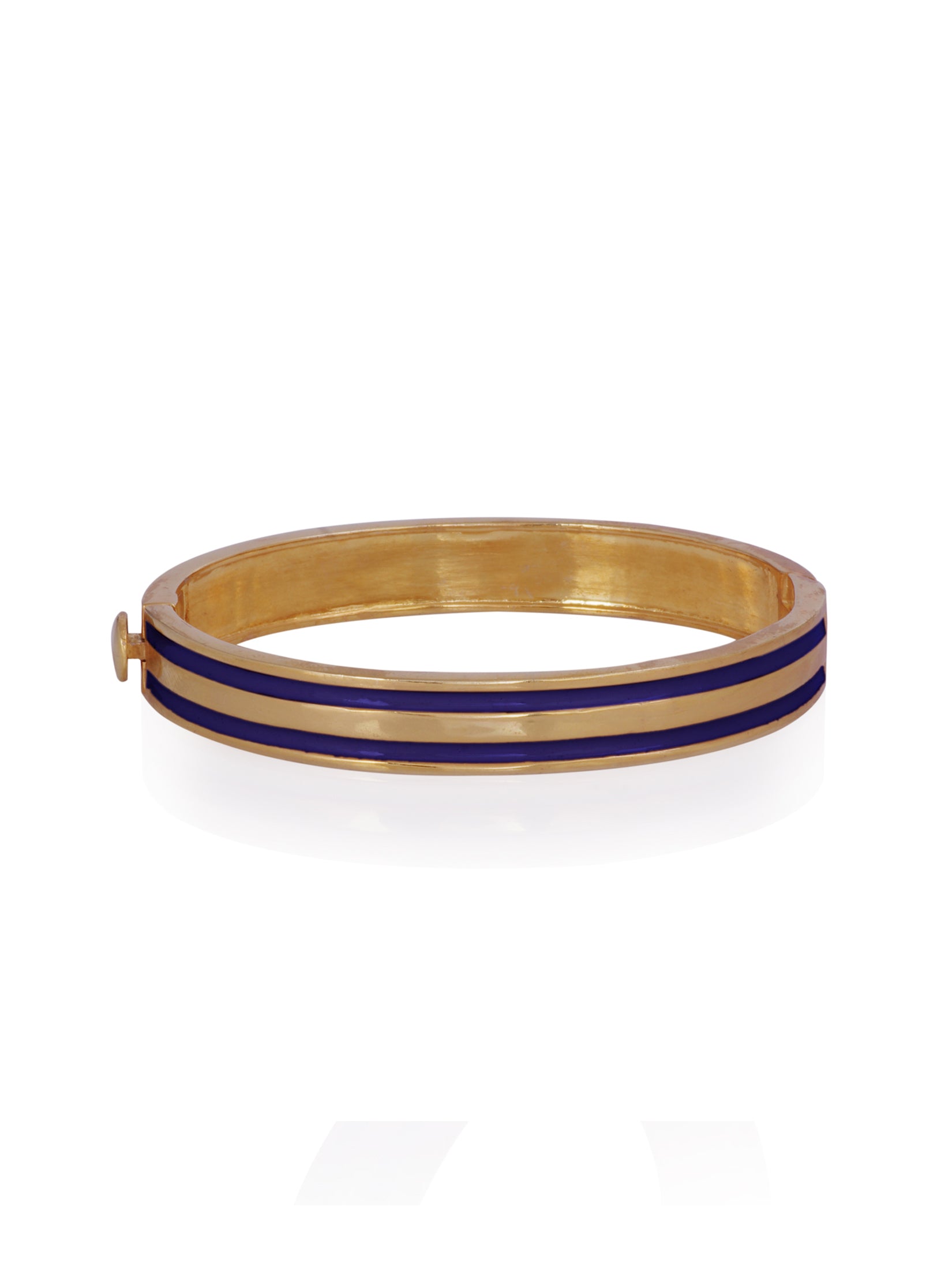 Blue Enamel Stripe Bangle