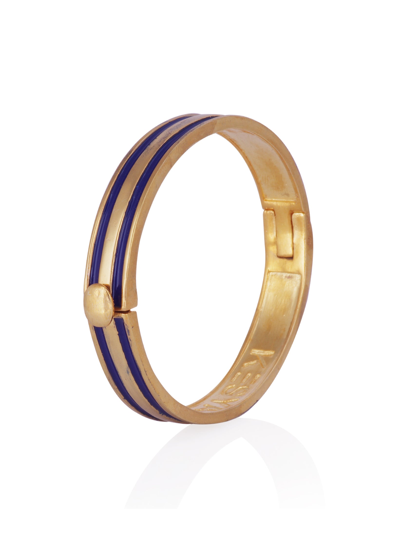 Blue Enamel Stripe Bangle