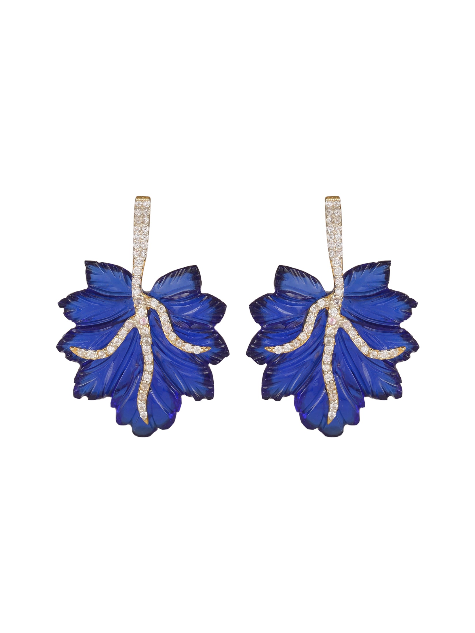 Blue Maple Leaf Earrings