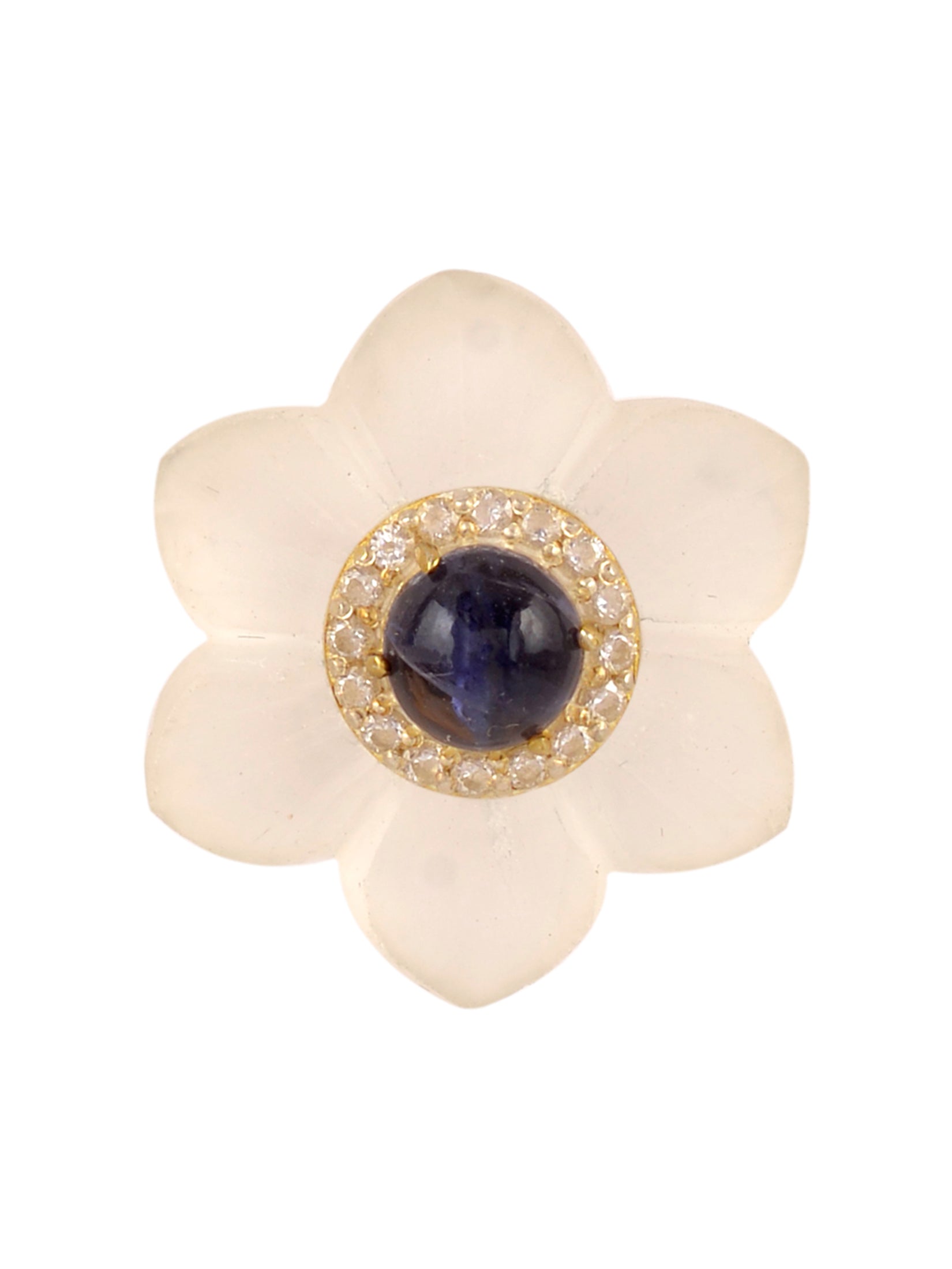 Crystal And Iolite Mini Starflower Earrings