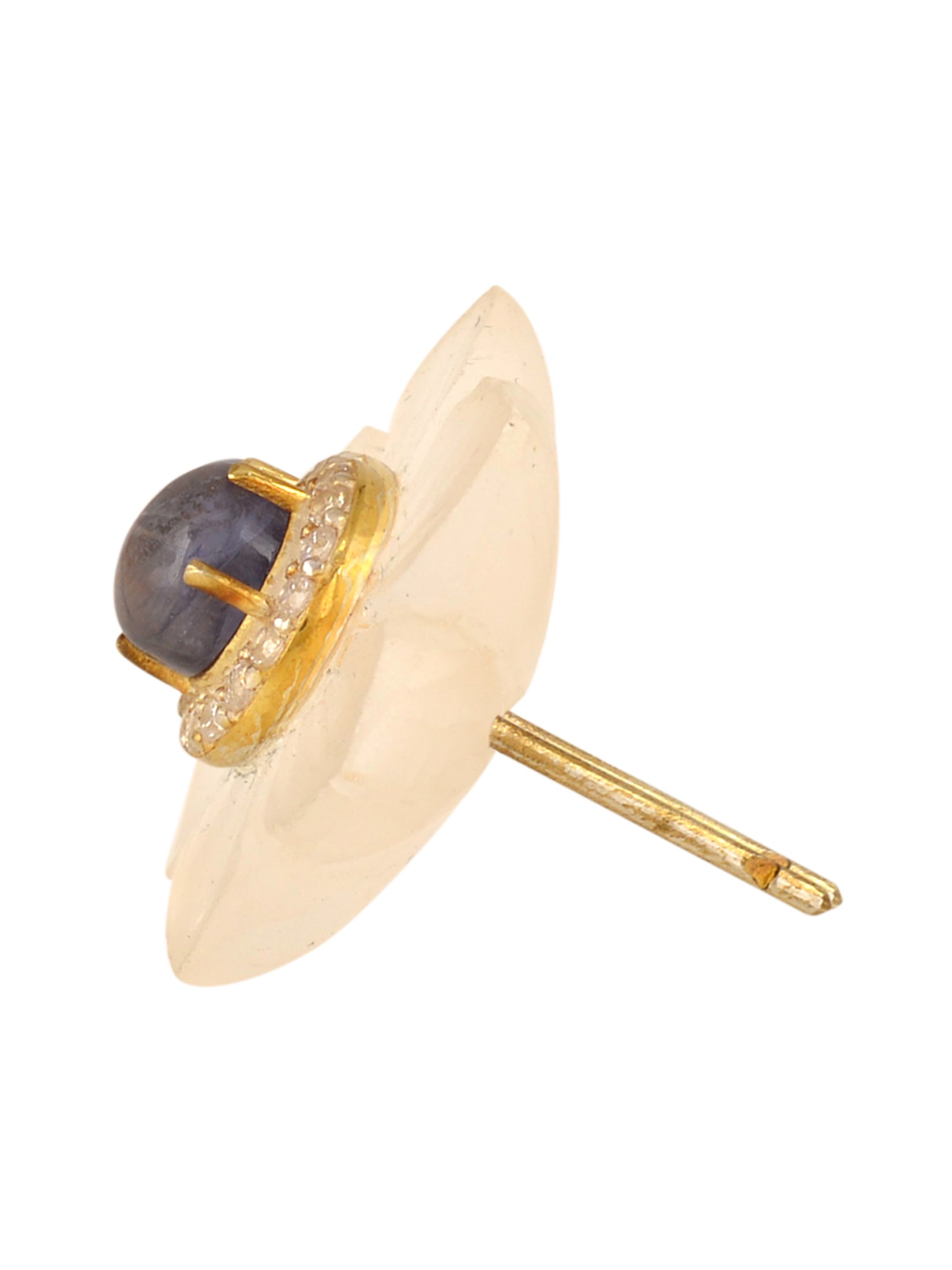 Crystal And Iolite Mini Starflower Earrings