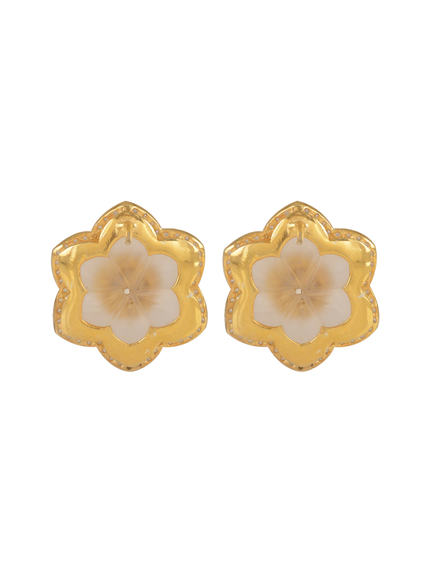 Crystal And Iolite Starflower Earrings
