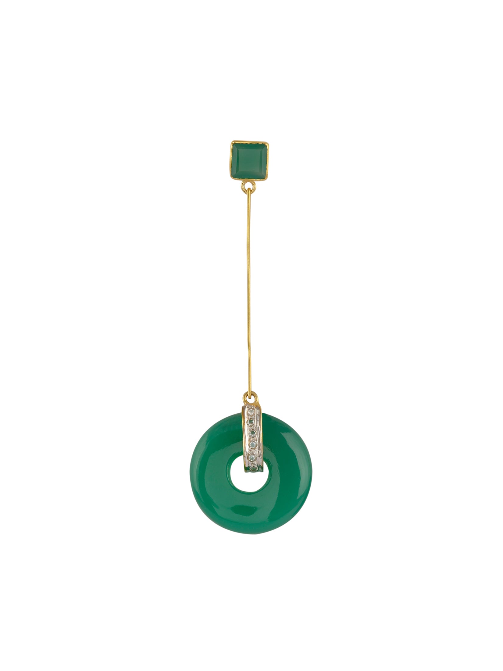 Green Onyx Disc Earrings