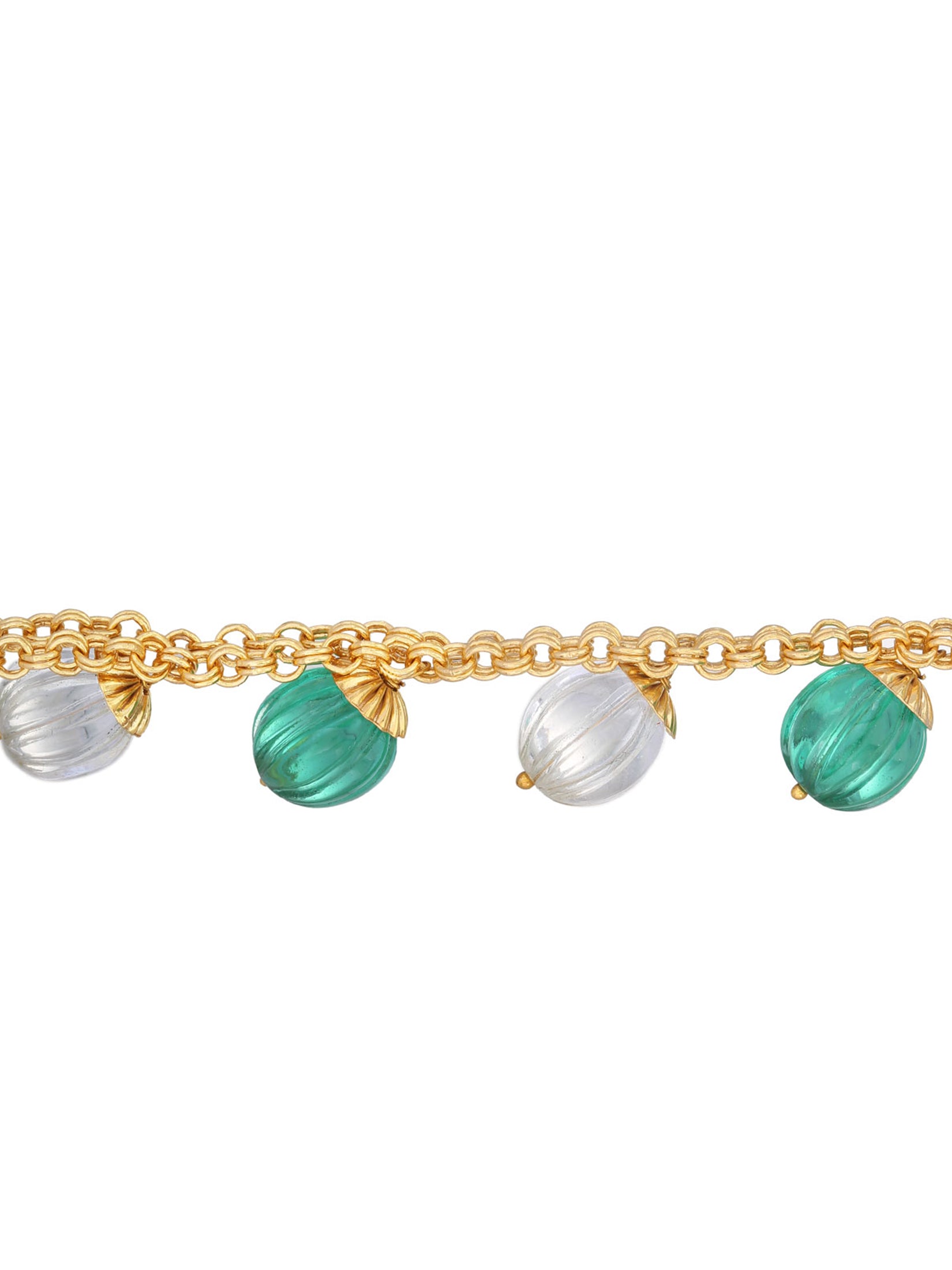 Green And Clear Melon Bracelet