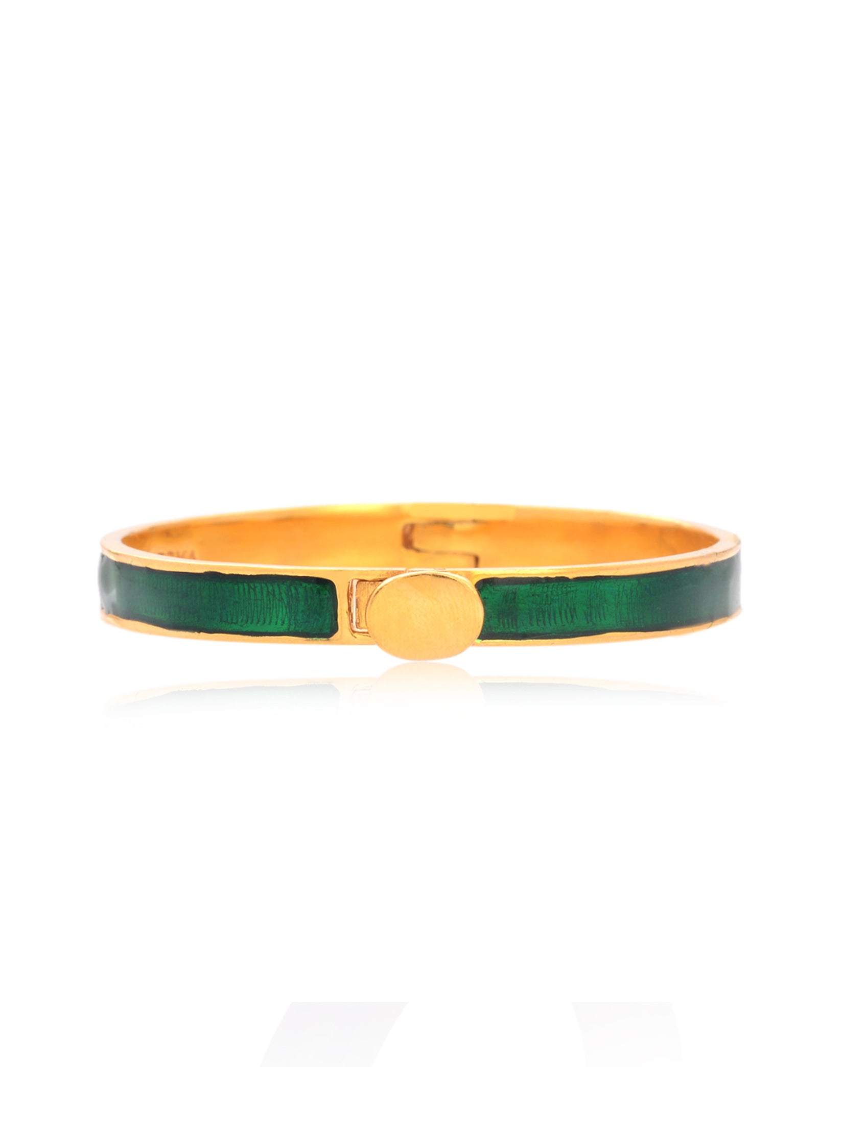 Green And Gold Enamel Bangle