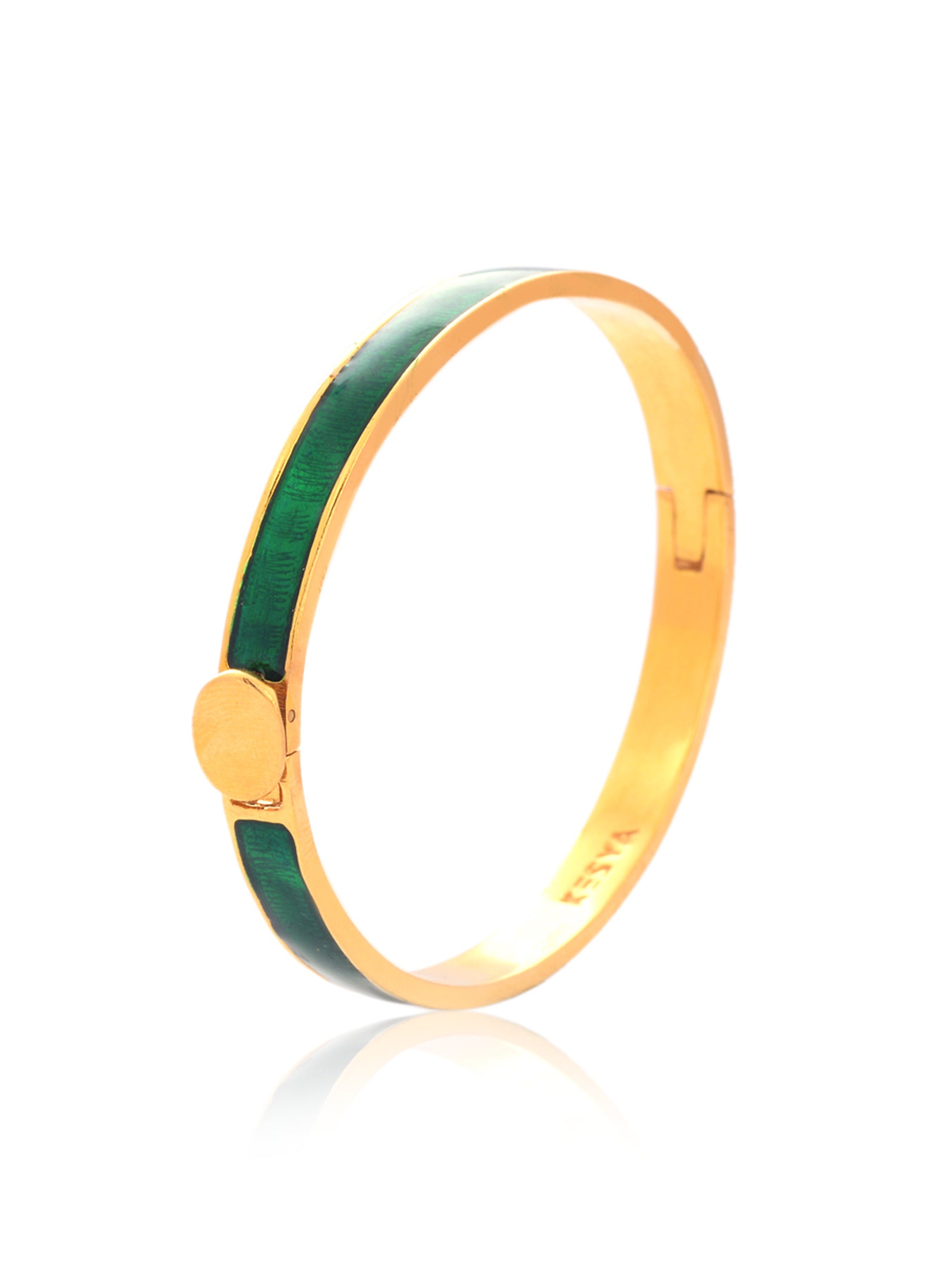 Green And Gold Enamel Bangle
