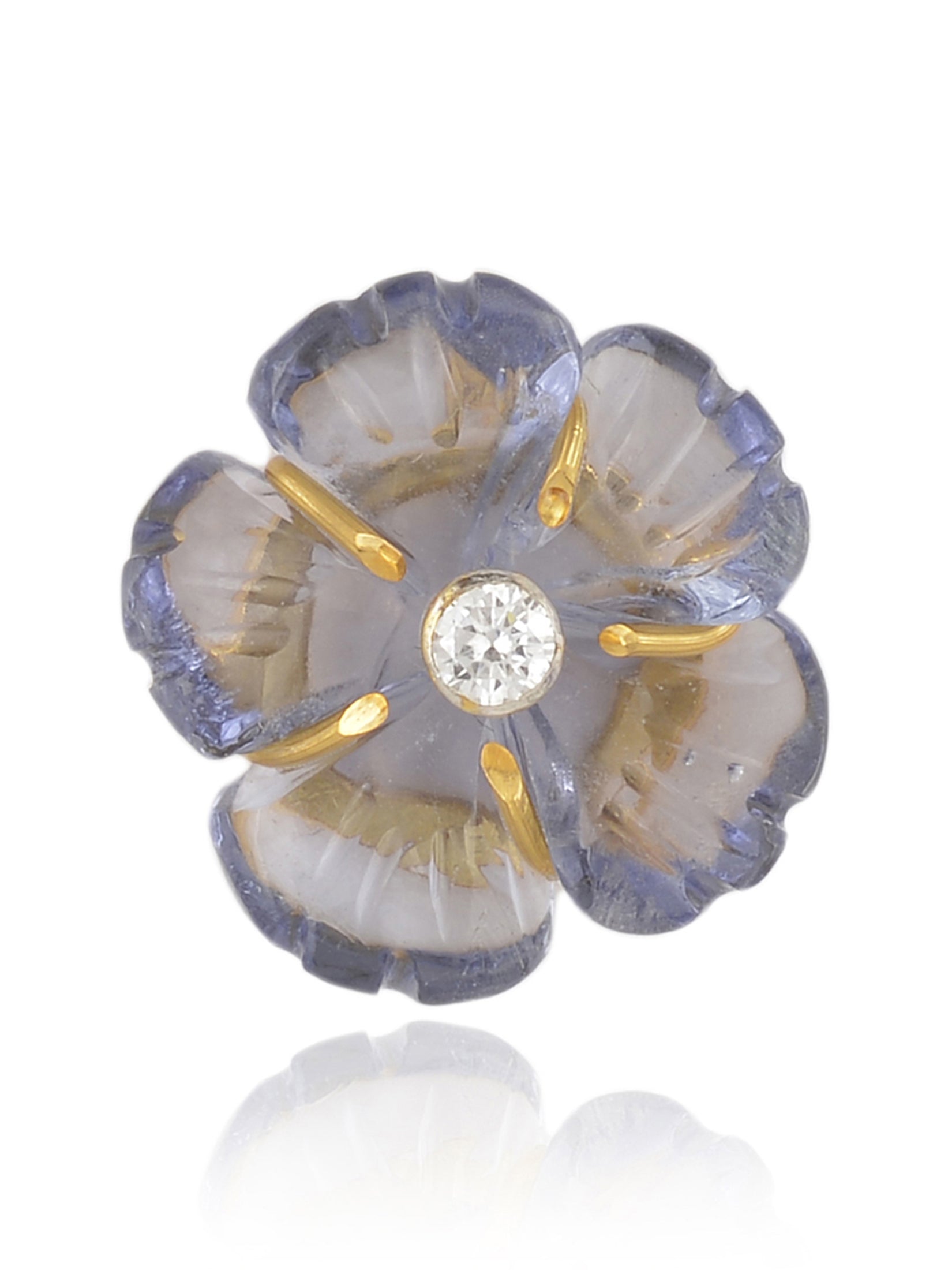 Mini Grey Floral Studs