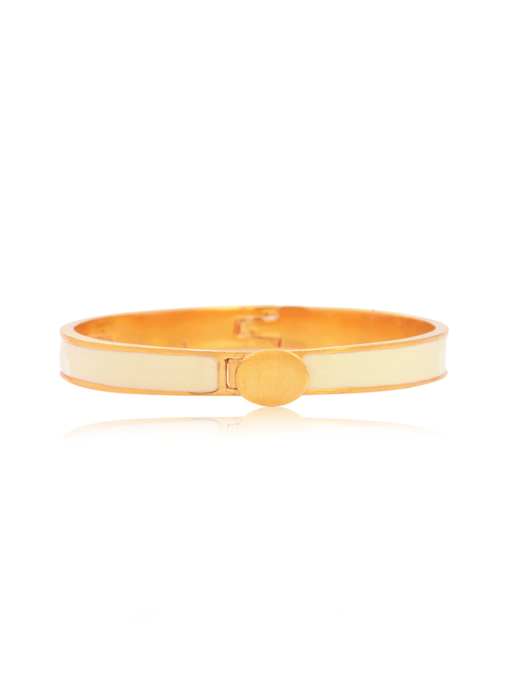 Ivory And Gold Enamel Bangle
