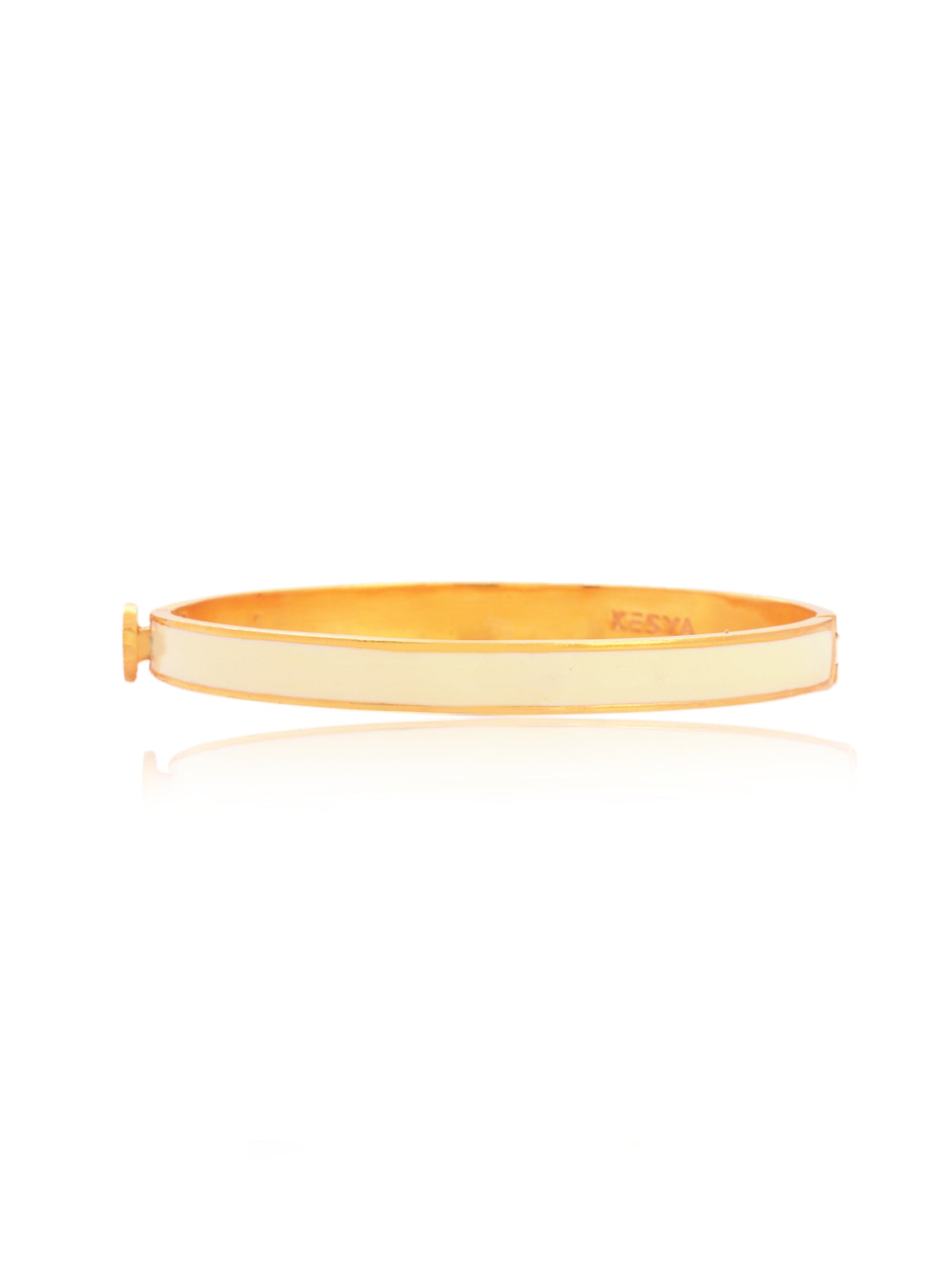 Ivory And Gold Enamel Bangle