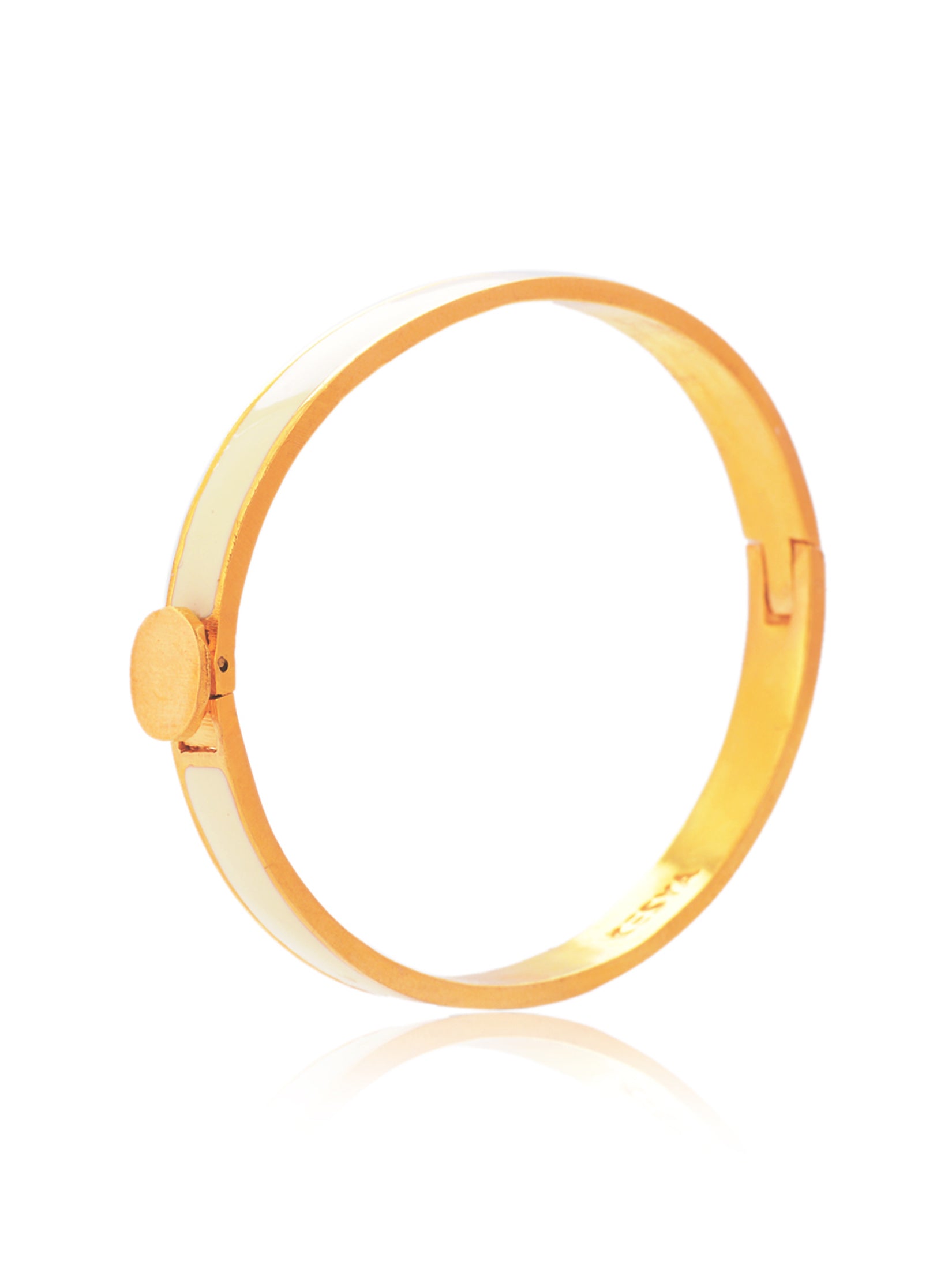 Ivory And Gold Enamel Bangle