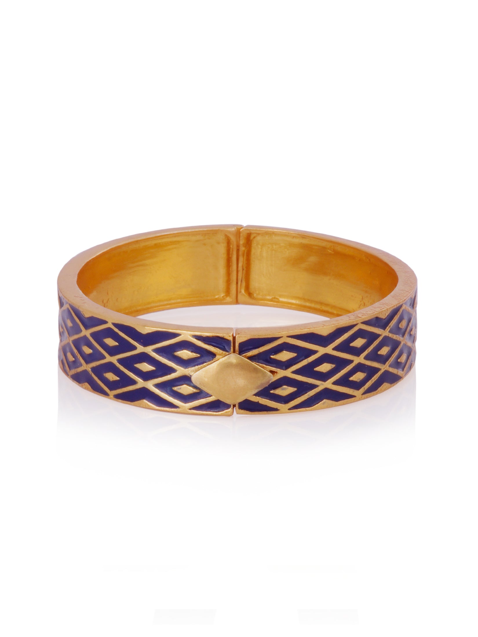 Lattice Blue Enamel Bangle