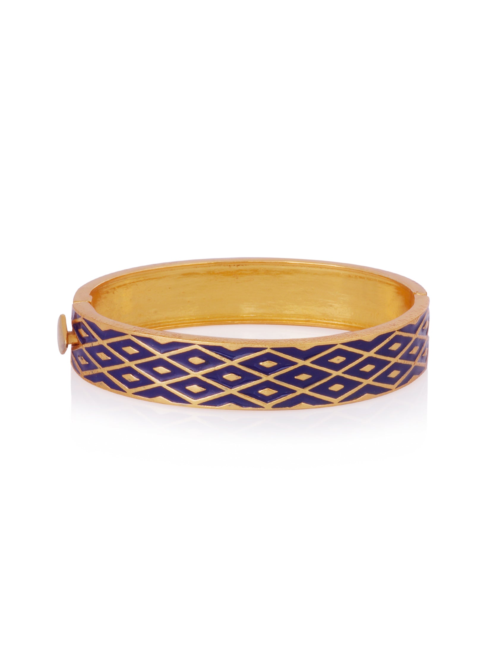 Lattice Blue Enamel Bangle