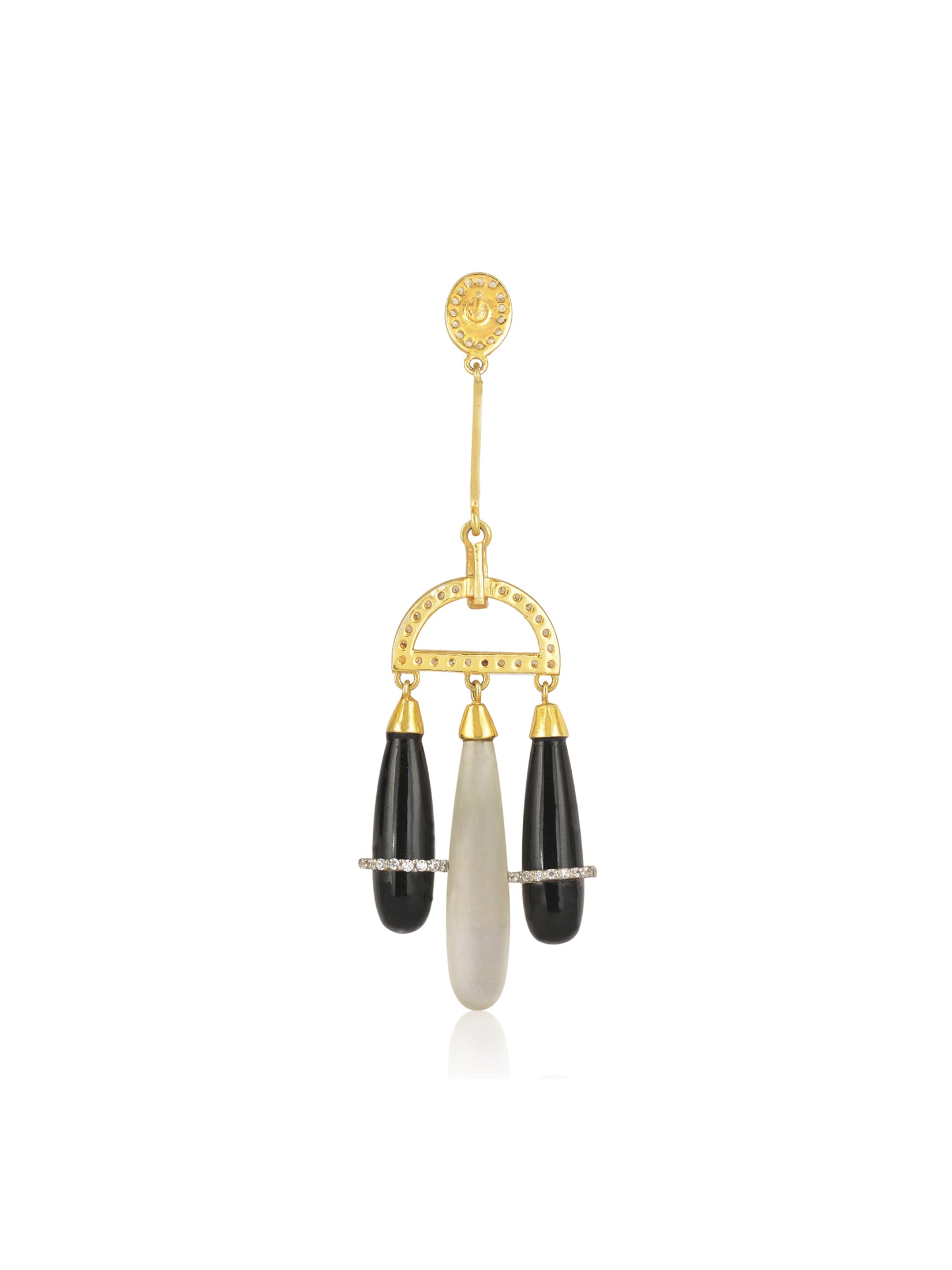 Long Black Bud Earrings