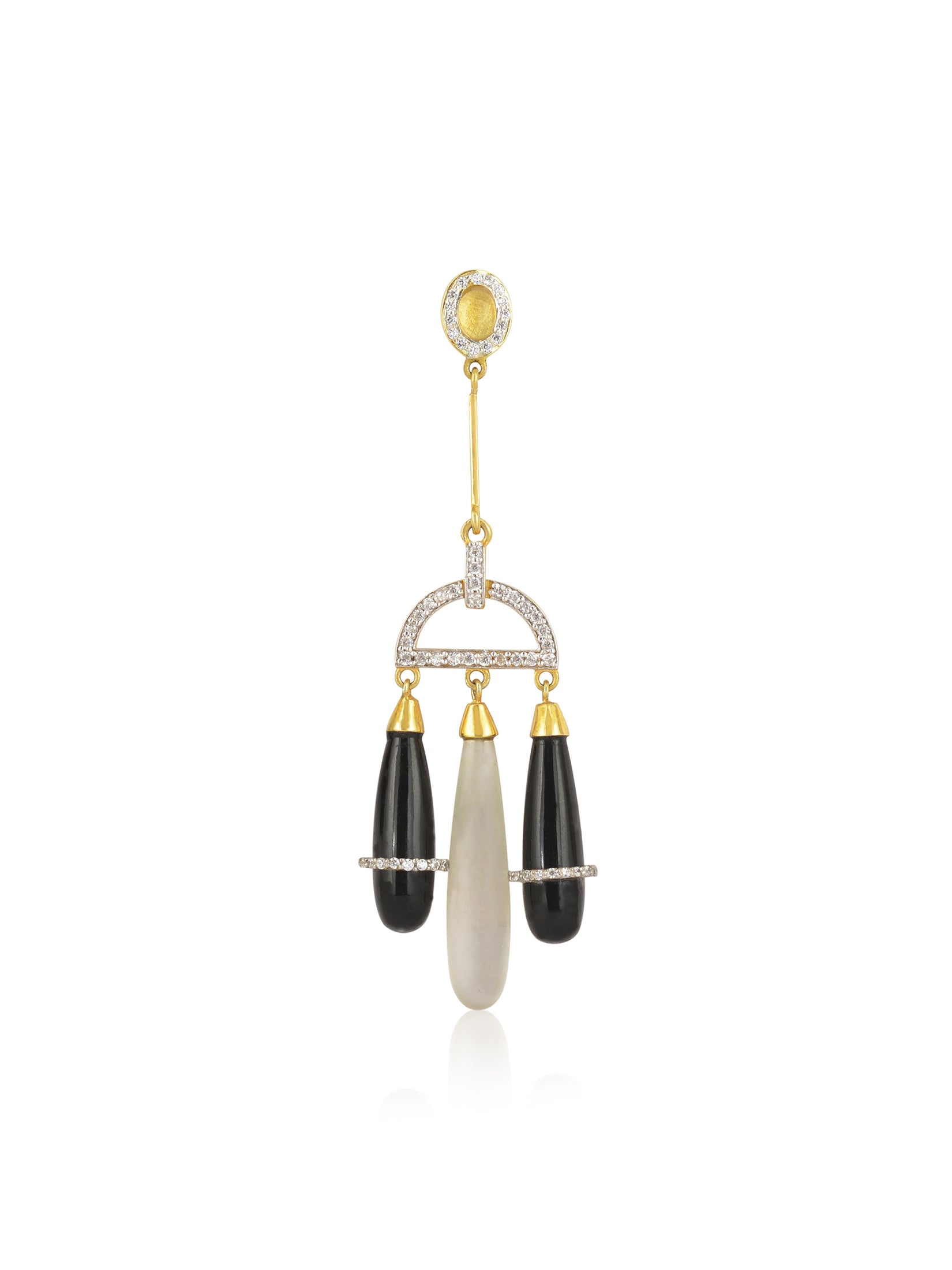 Long Black Bud Earrings