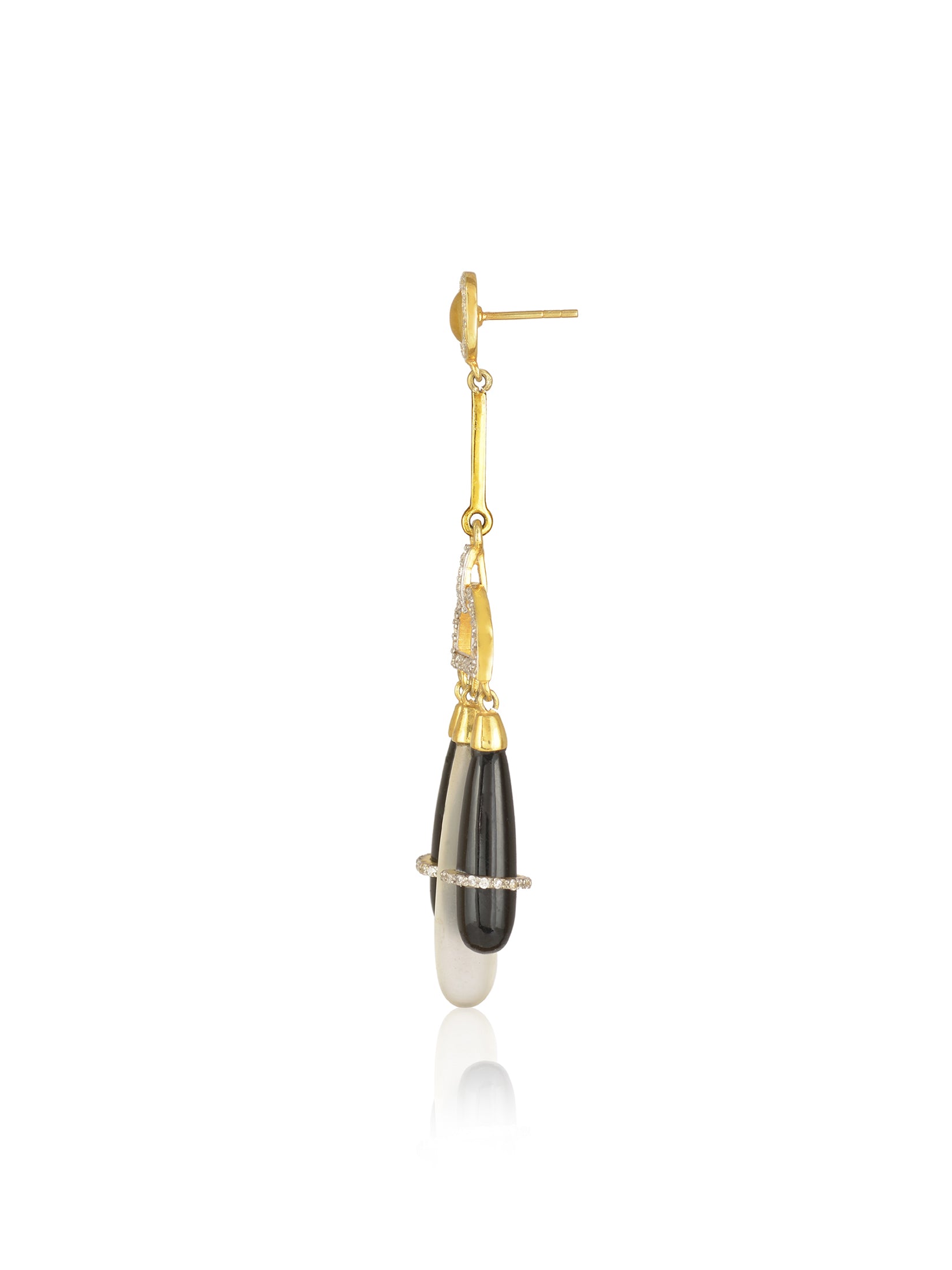 Long Black Bud Earrings