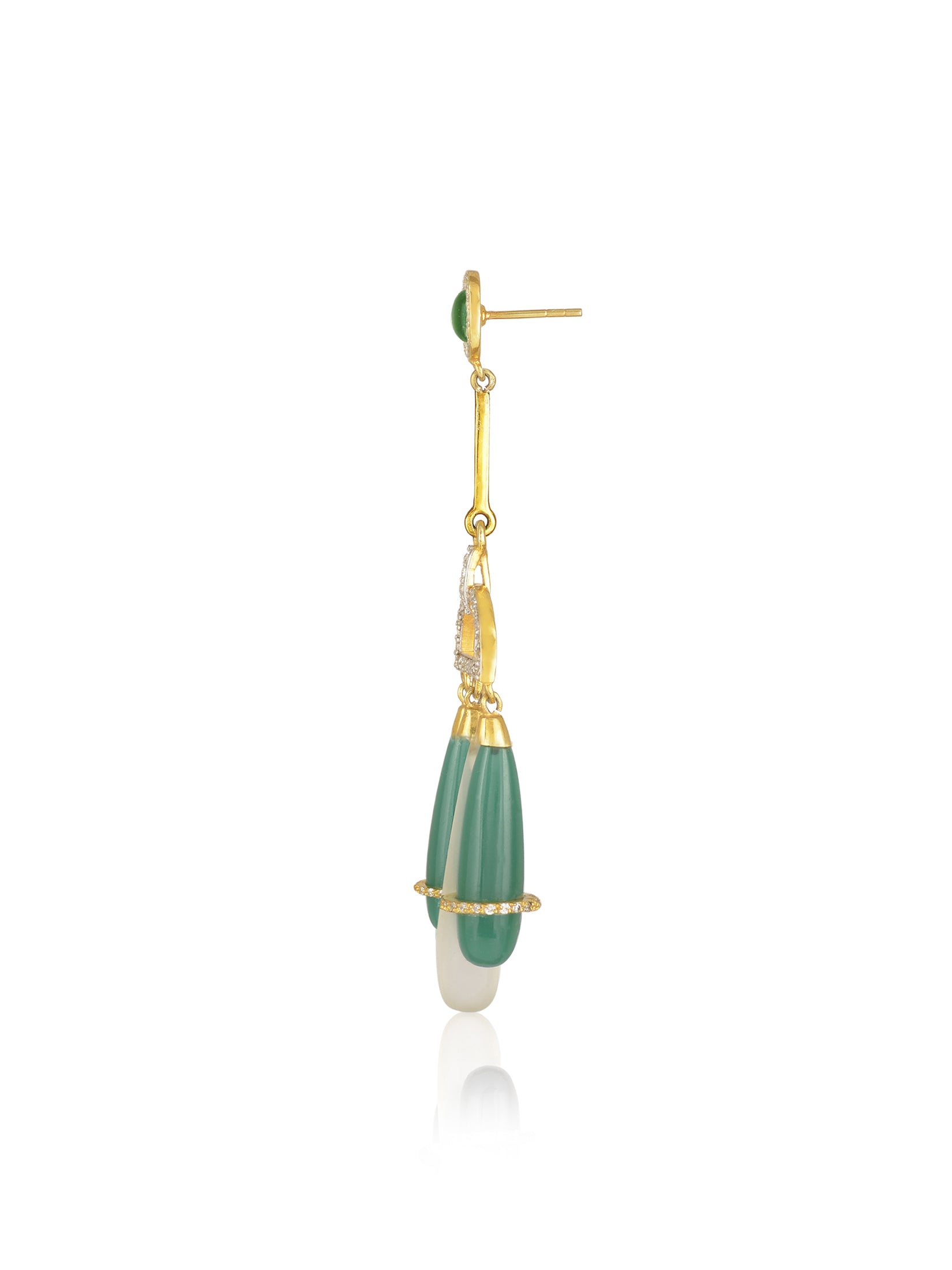 Long Green Bud Earrings