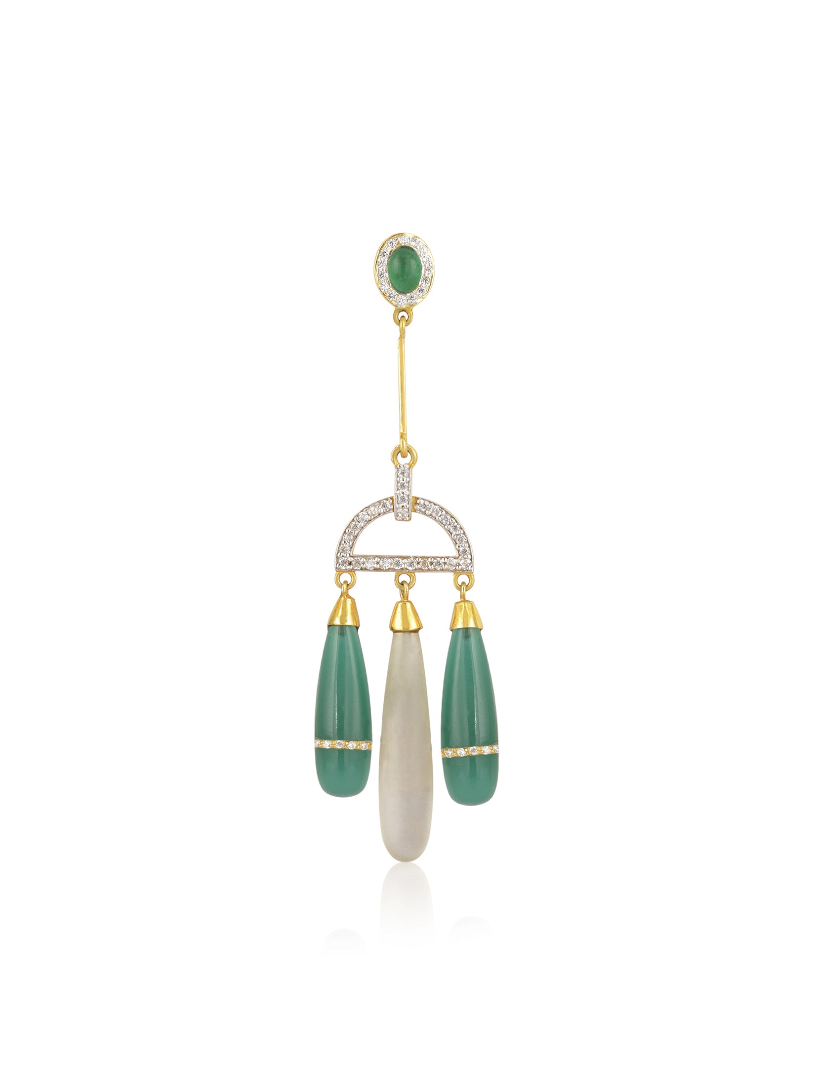 Long Green Bud Earrings